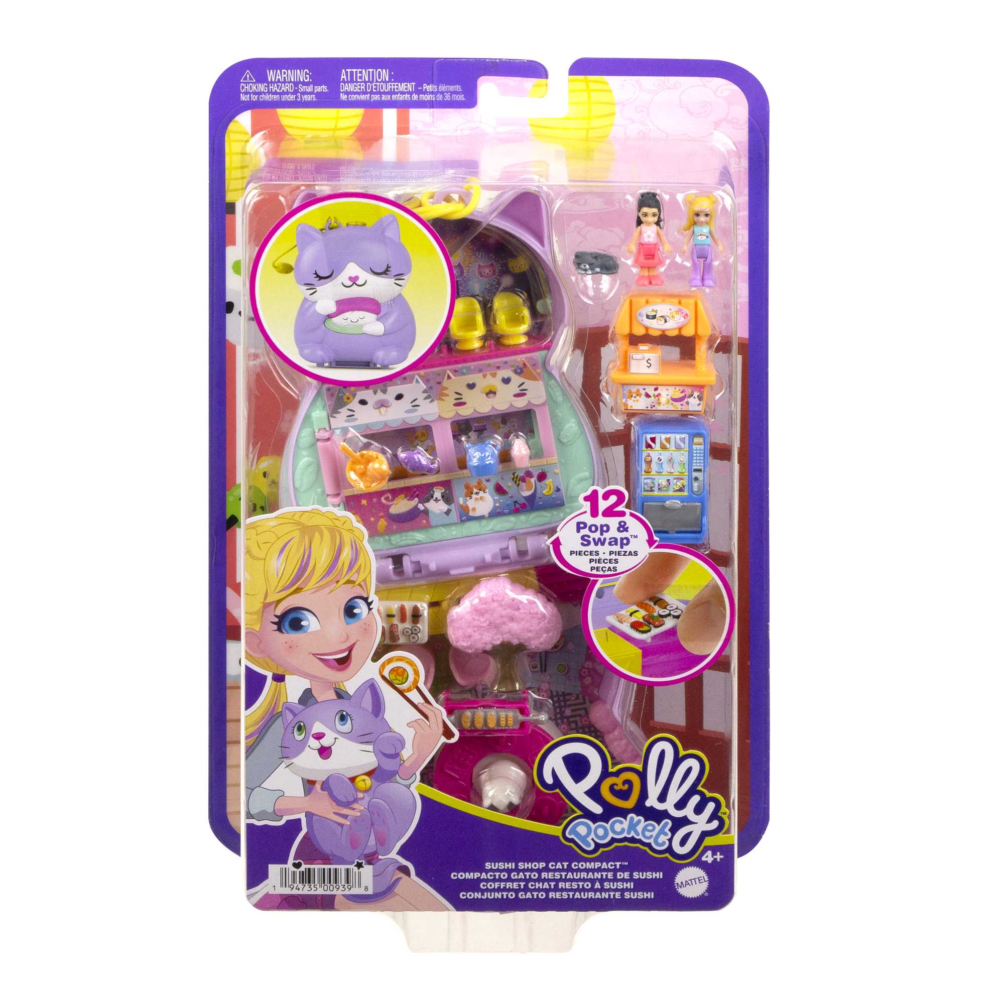 Polly Pocket Gattino Sushi Cofanetto, Playset Con 2 Bambole E 12 Accessori - Image 6