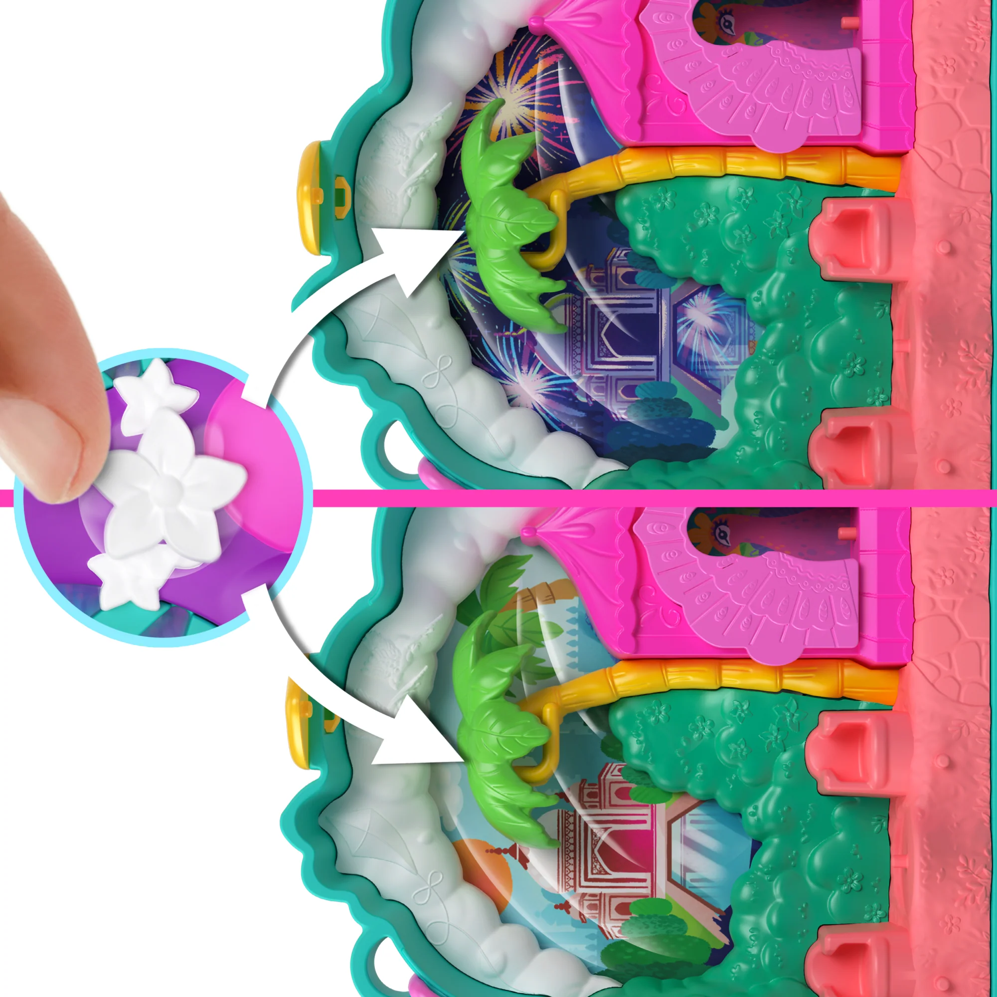 Polly Pocket Giardino Dei Pavoni Cofanetto Con 2 Micro Bambole E Animali, Giocattolo Da Viaggio Con Accessori E Animali - Image 5