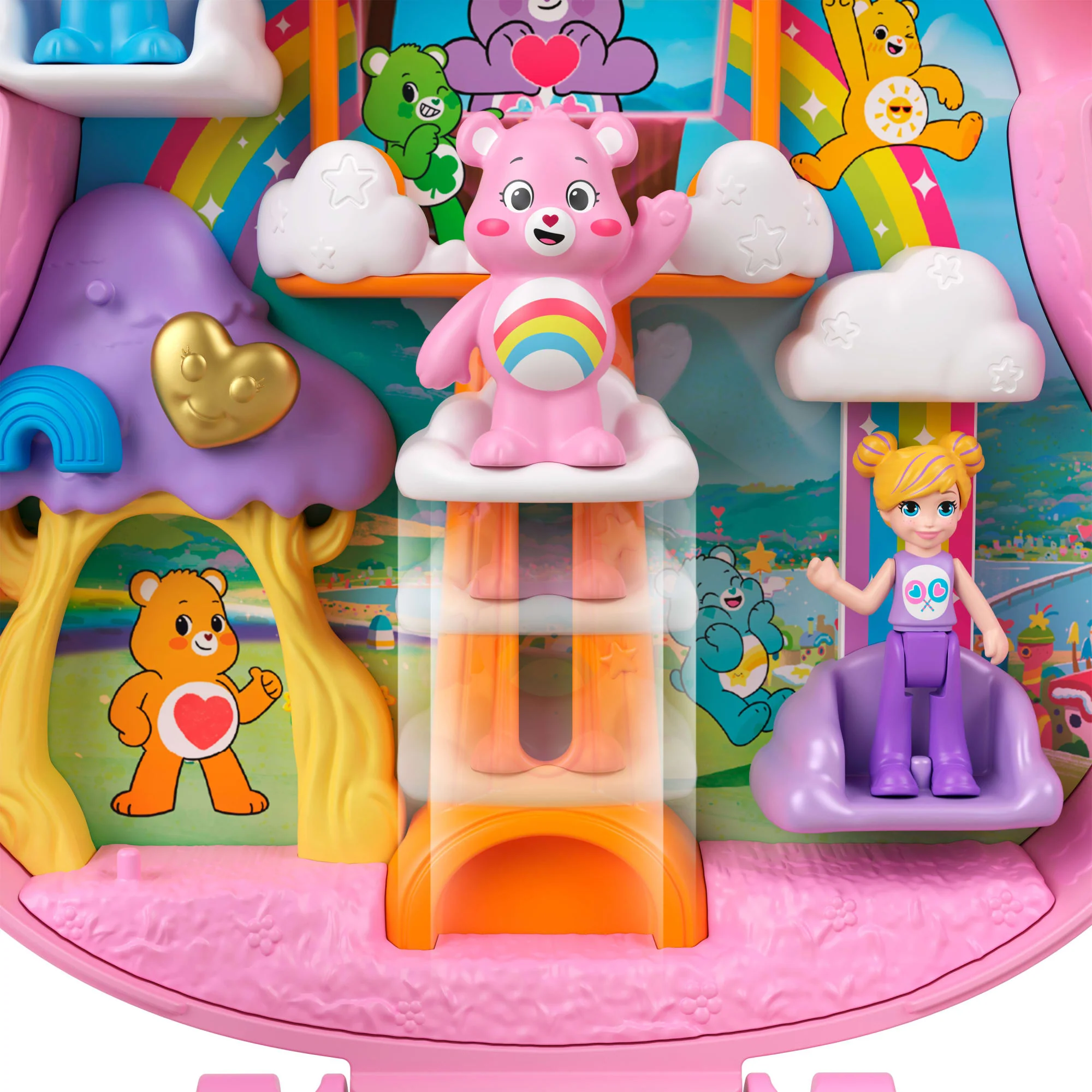 Polly Pocket X Glücksbärchi Puppen & Spielset Mit Spielzeugauto Und Thematischen Accessoires, Reisespielzeug-Schatulle - Image 3