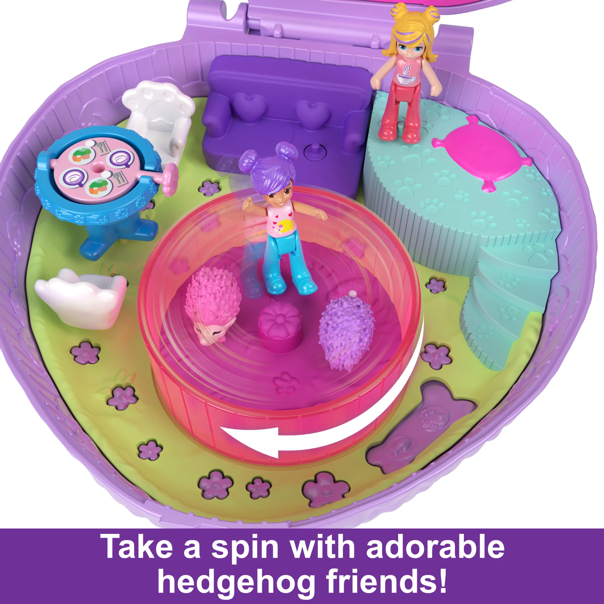 Polly Pocket Dolls And Playset, Travel Toys, Hedgehog Coffee Shop Compact - Image 4