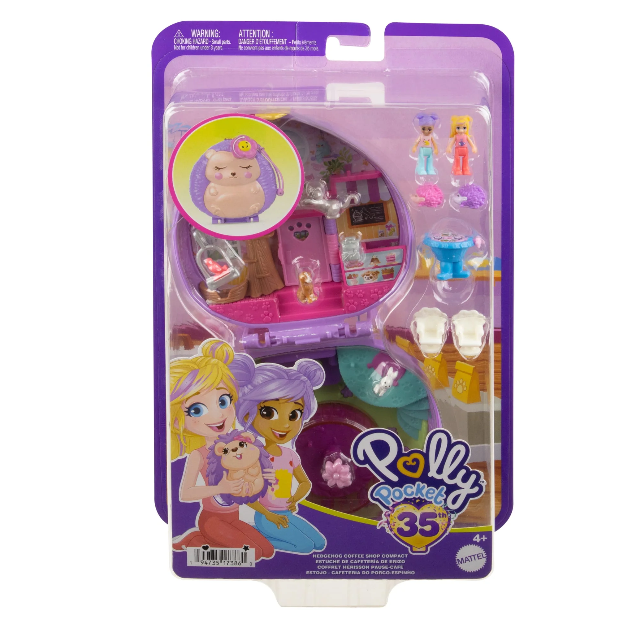 Polly Pocket Dolls And Playset, Travel Toys, Hedgehog Coffee Shop Compact - Image 6