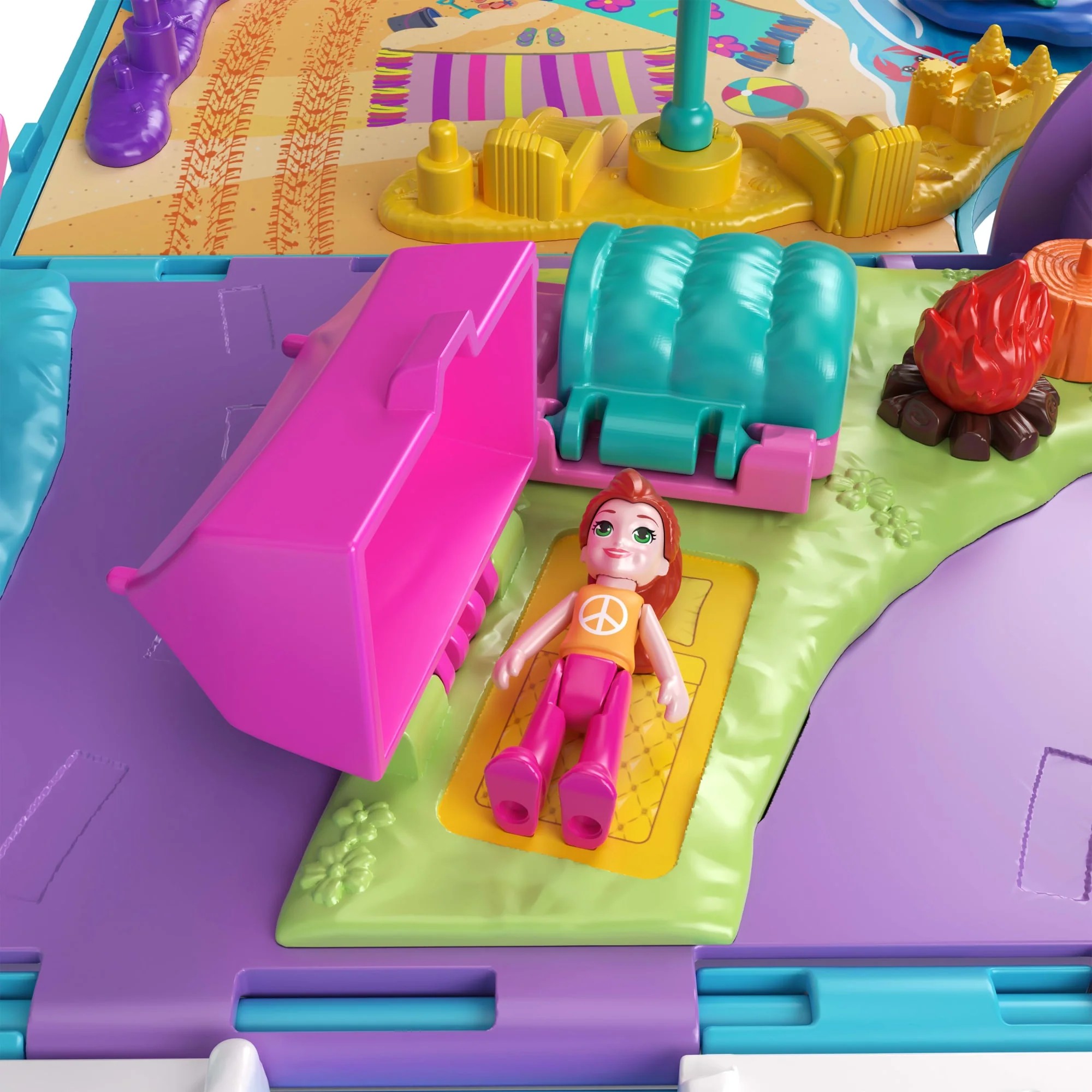 Polly Pocket Karavan Macerası Oyun Seti, Mikro Bebekler, Dönüştürülebilir Karavan, Evcil Hayvanlar Ve Oyuncak Araba - Image 5