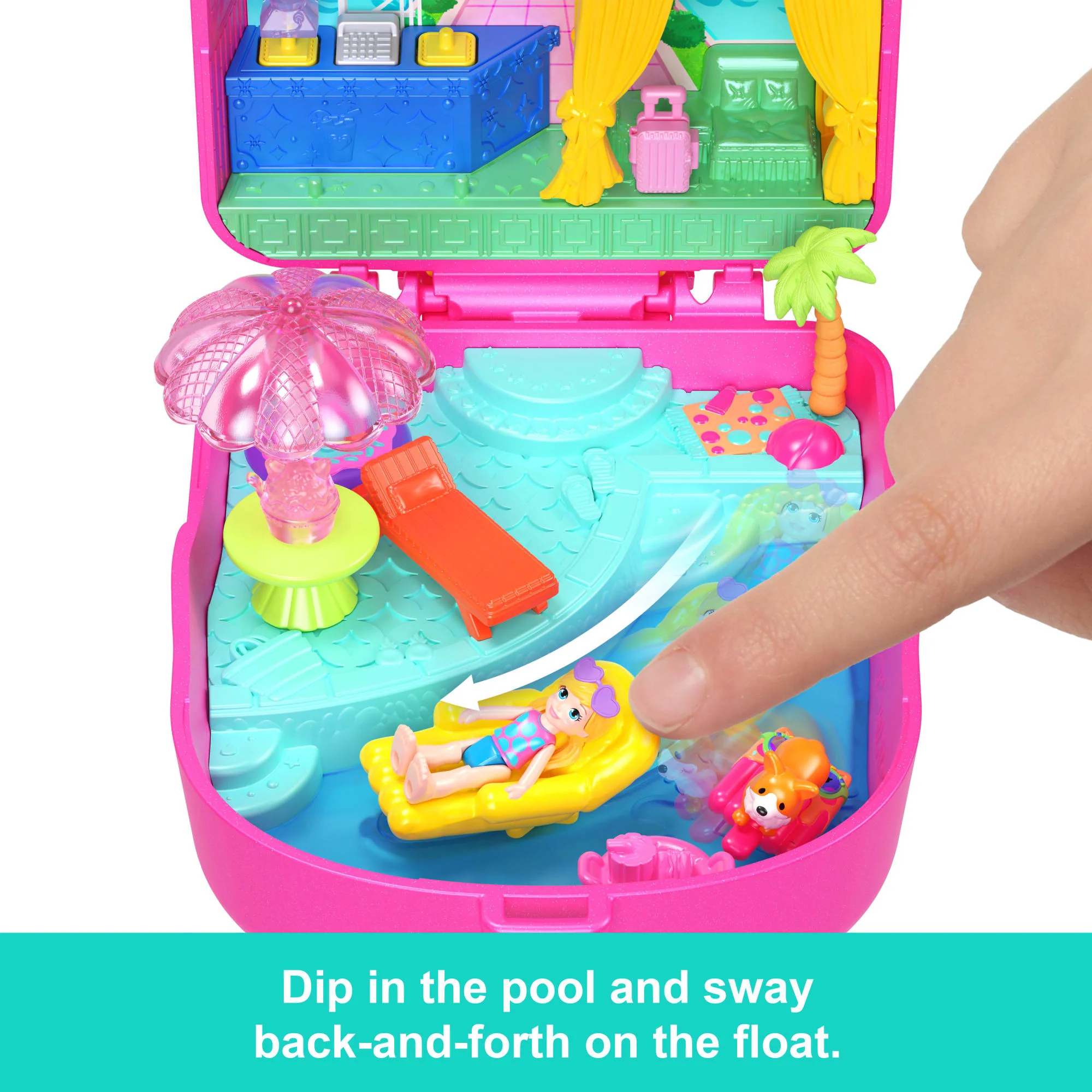 Polly Pocket Kitty Popsicle Resort Compact Playset With 1 Micro Doll And Pet Puppy, Travel Toy With Themed Accessories - Image 4