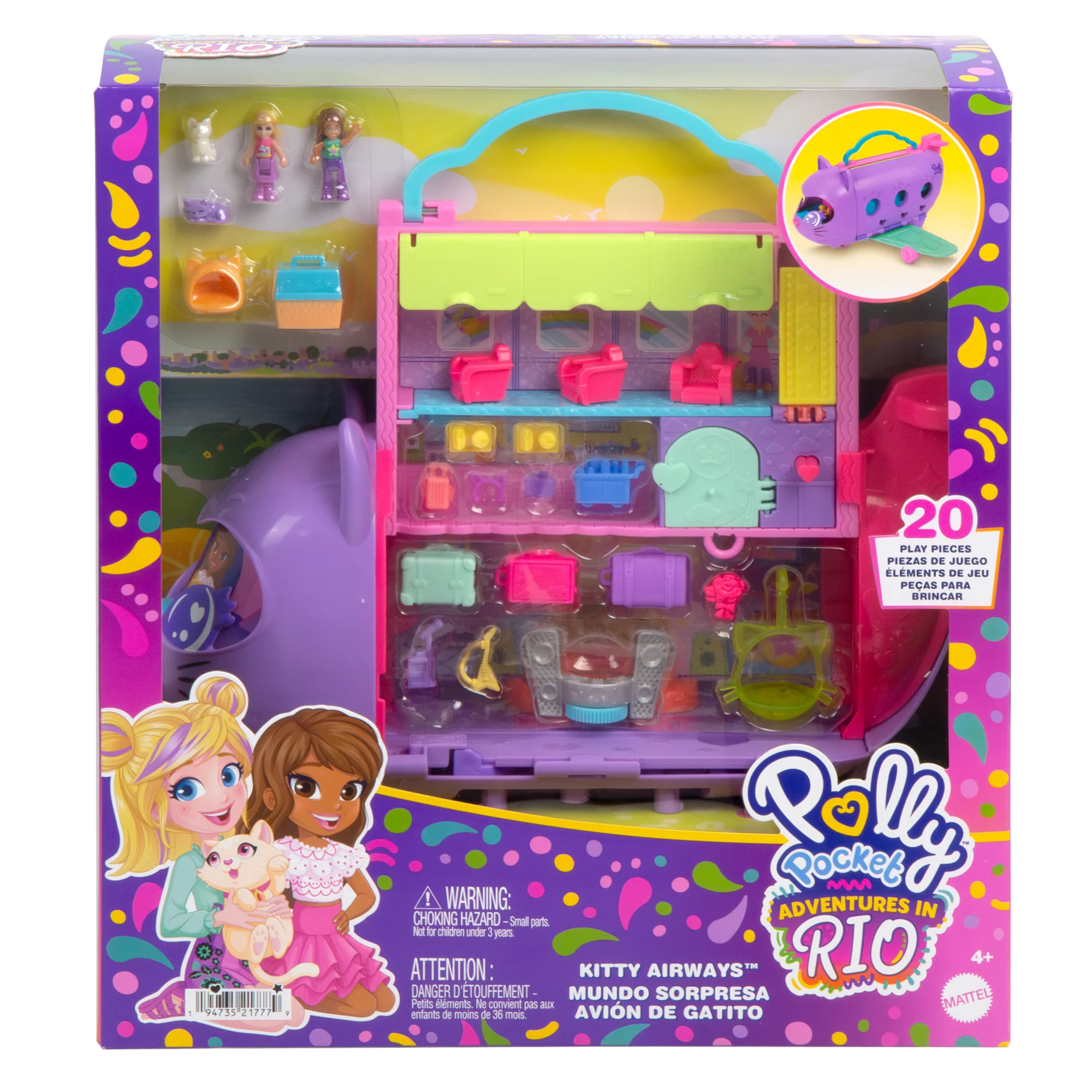 Polly Pocket Kotolot Zestaw Samolot + 2 Lalki I Akcesoria - Image 6