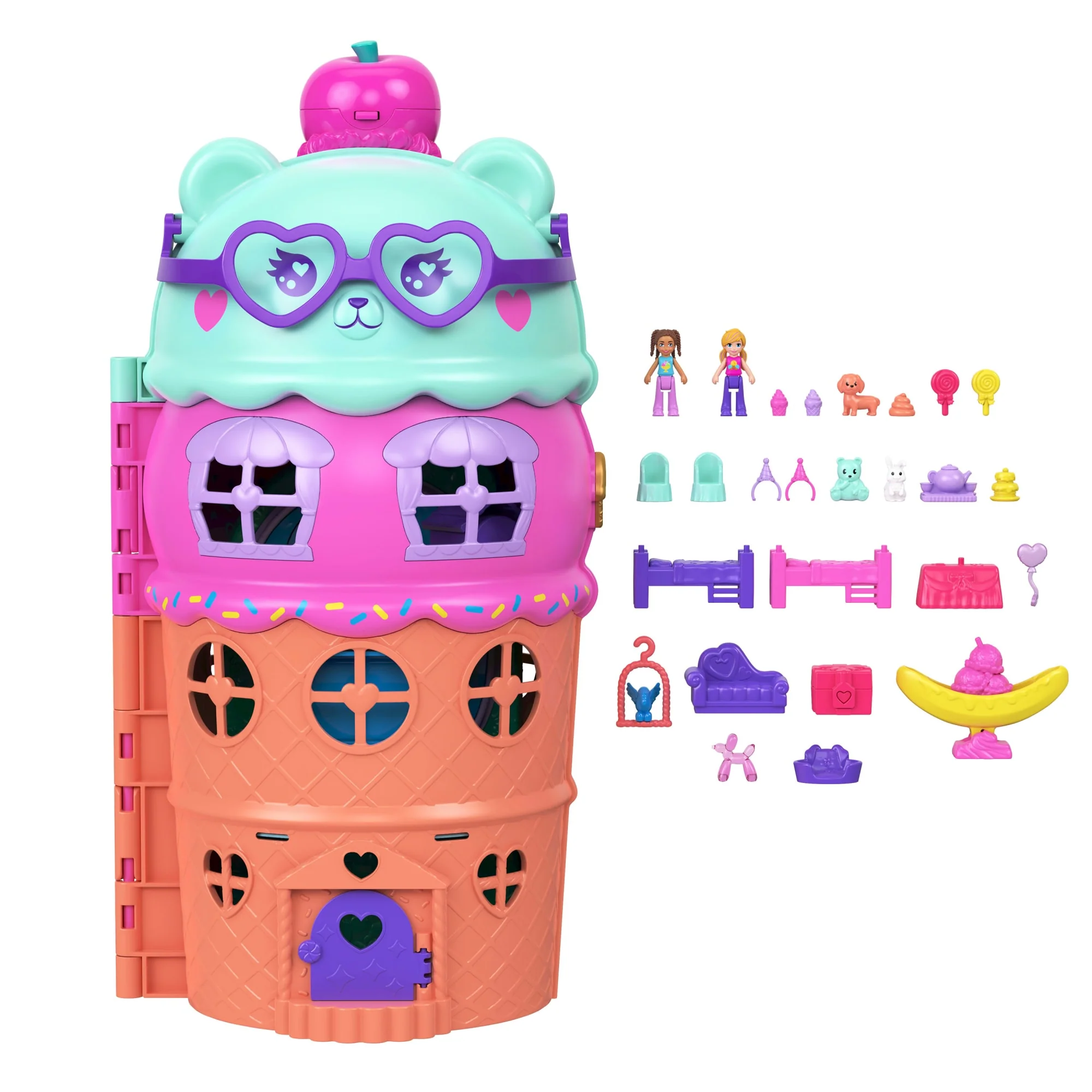 Polly Pocket Lodowy deser – Domek do zabawy Zestaw, 2 mikro lalki i akcesoria Zabawka 4+ - Image 6