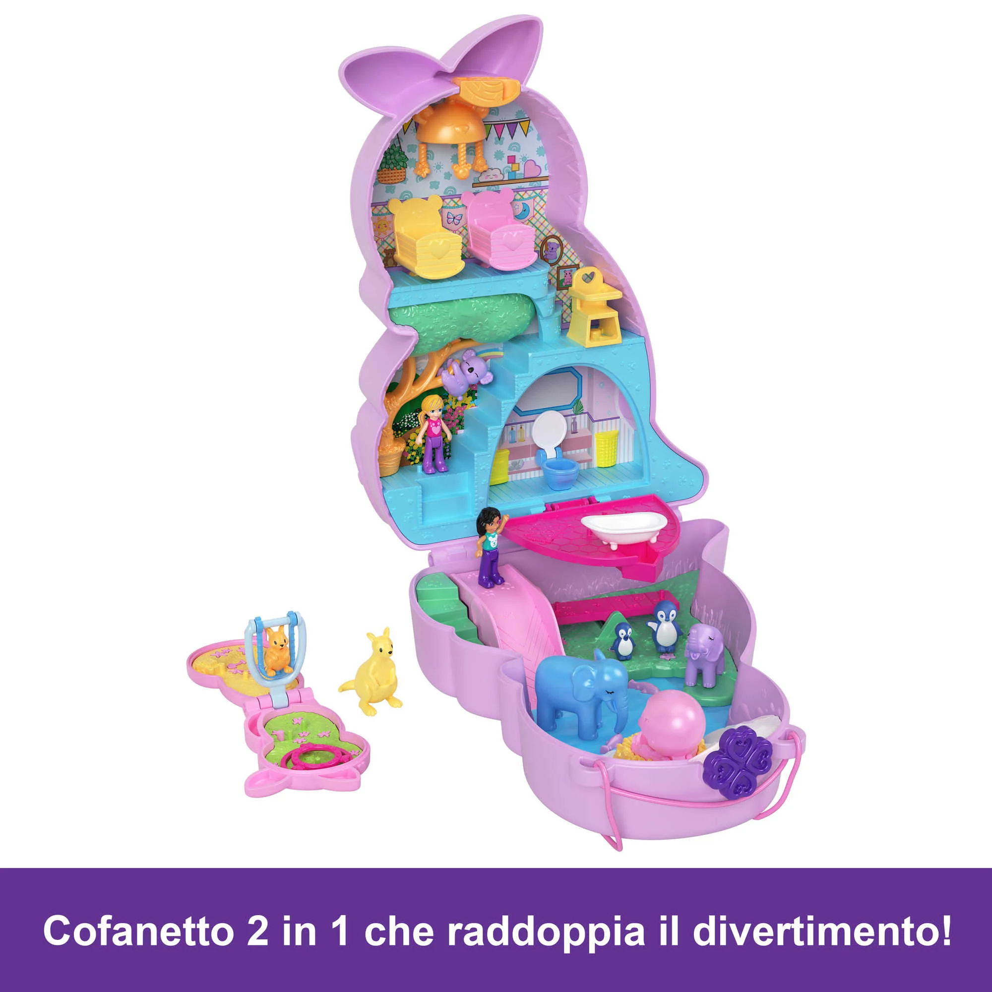 Polly Pocket Borsetta Canguro Di Mama E Joey, Playset Con 2 Bambole, Mini Giocattoli - Image 5