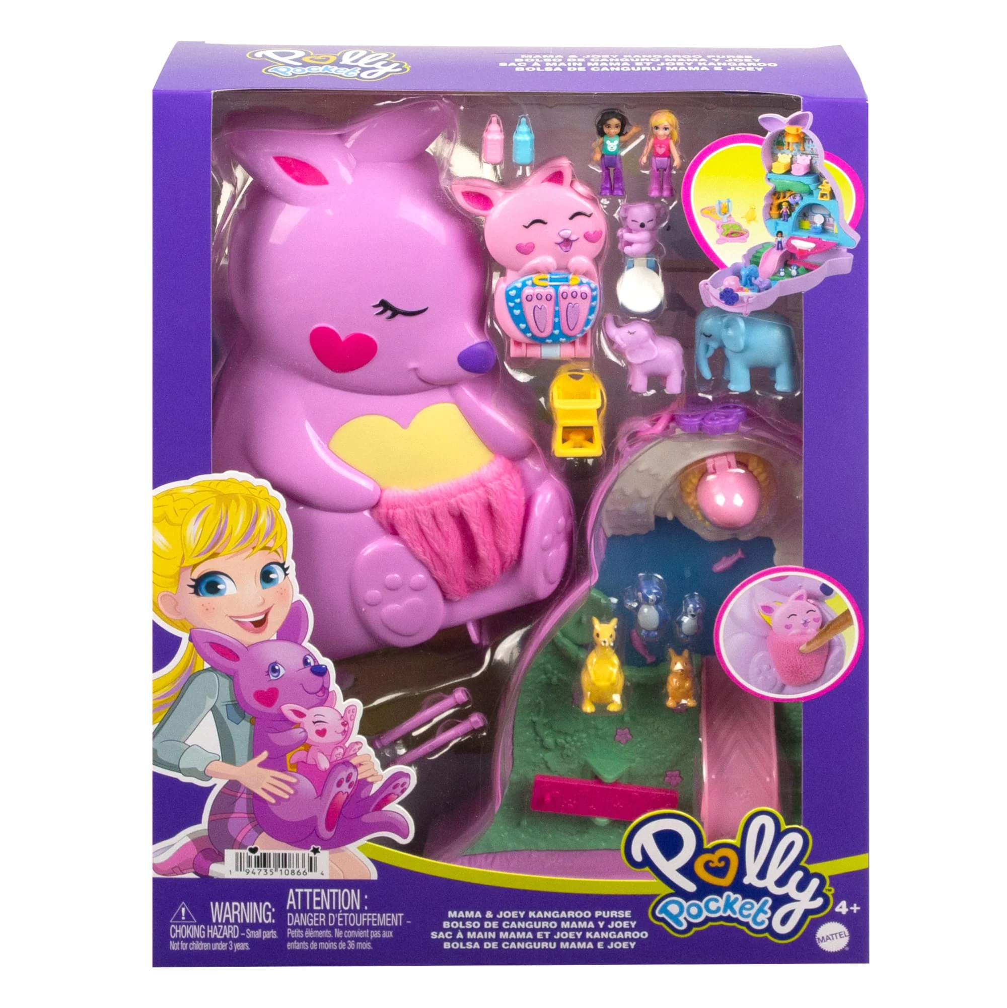 Polly Pocket Borsetta Canguro Di Mama E Joey, Playset Con 2 Bambole, Mini Giocattoli - Image 6
