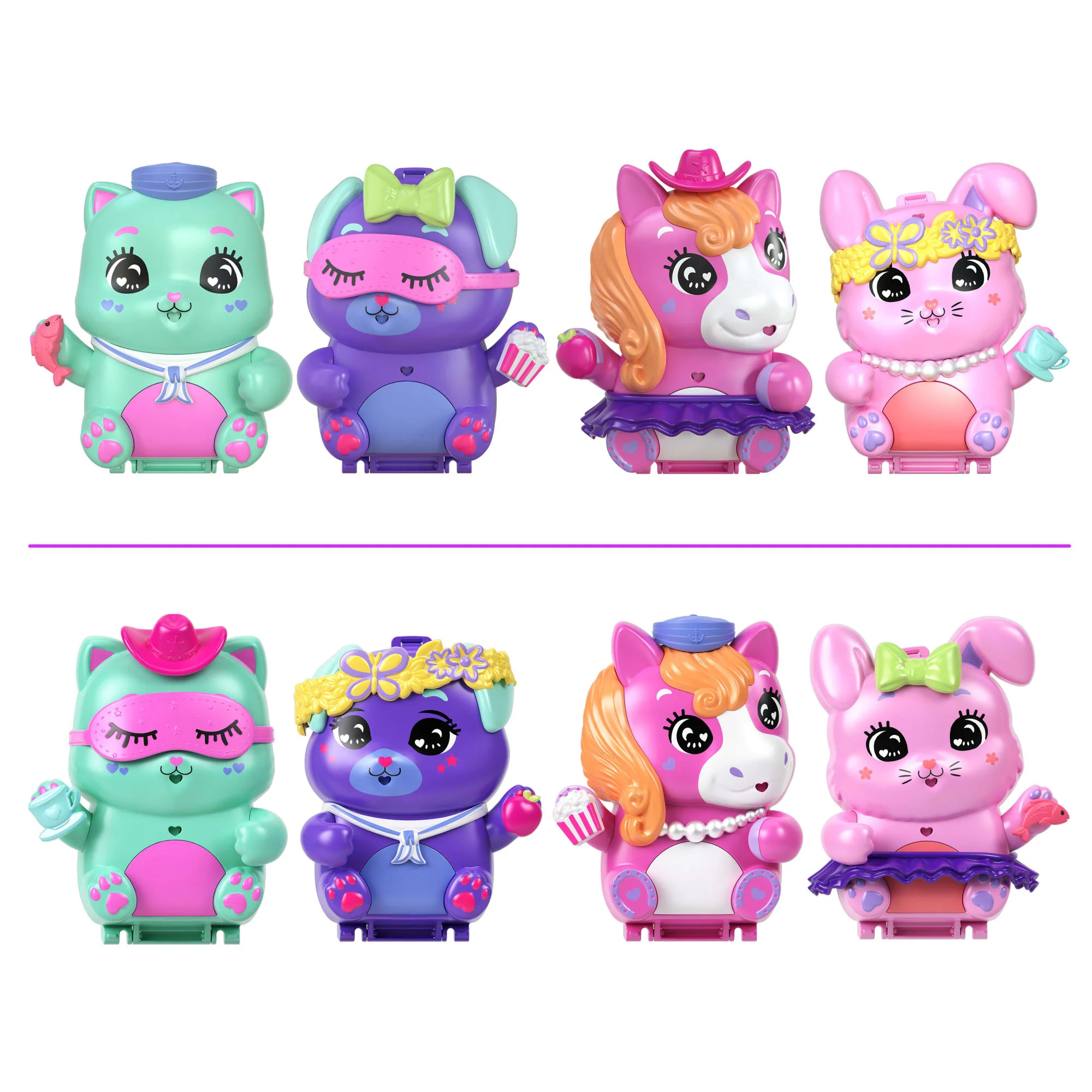 Polly Pocket Matrosenkatze-Schatulle, Spielset Mit 1 Kleinen Puppe Und Zwei Kätzchen, Spielzeug Für Unterwegs Mit Zubehör Für Mode Und Essen - Image 3