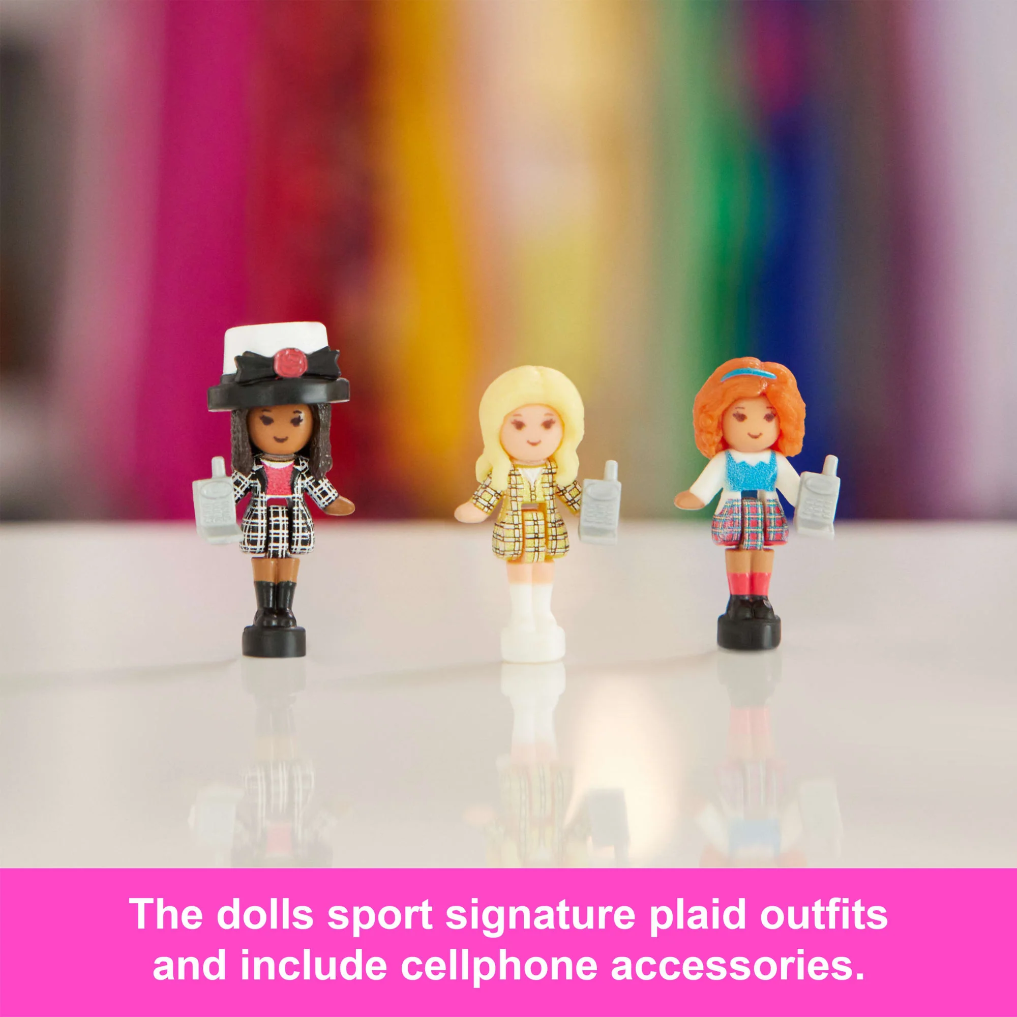 Polly Pocket Micro Dolls And Playset, Collector Clueless Compact With Toy Car, Hat And Phone Accessories - Image 5