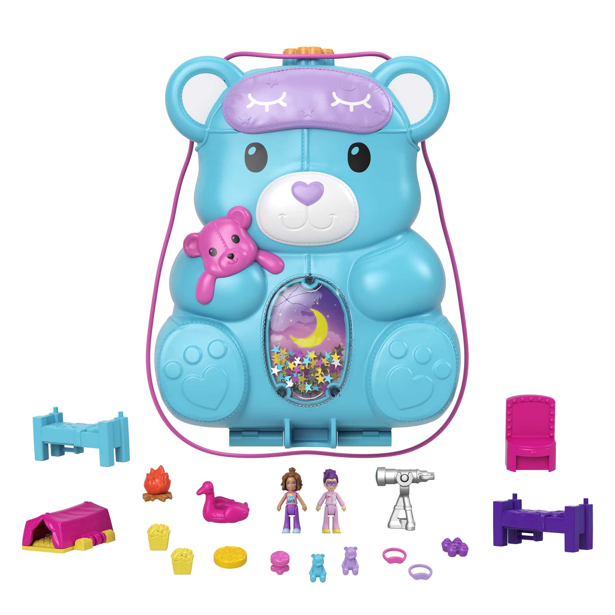 Polly Pocket Mini Toys, Wearable Purse Compact Playsets with 2 Dolls - Image 2