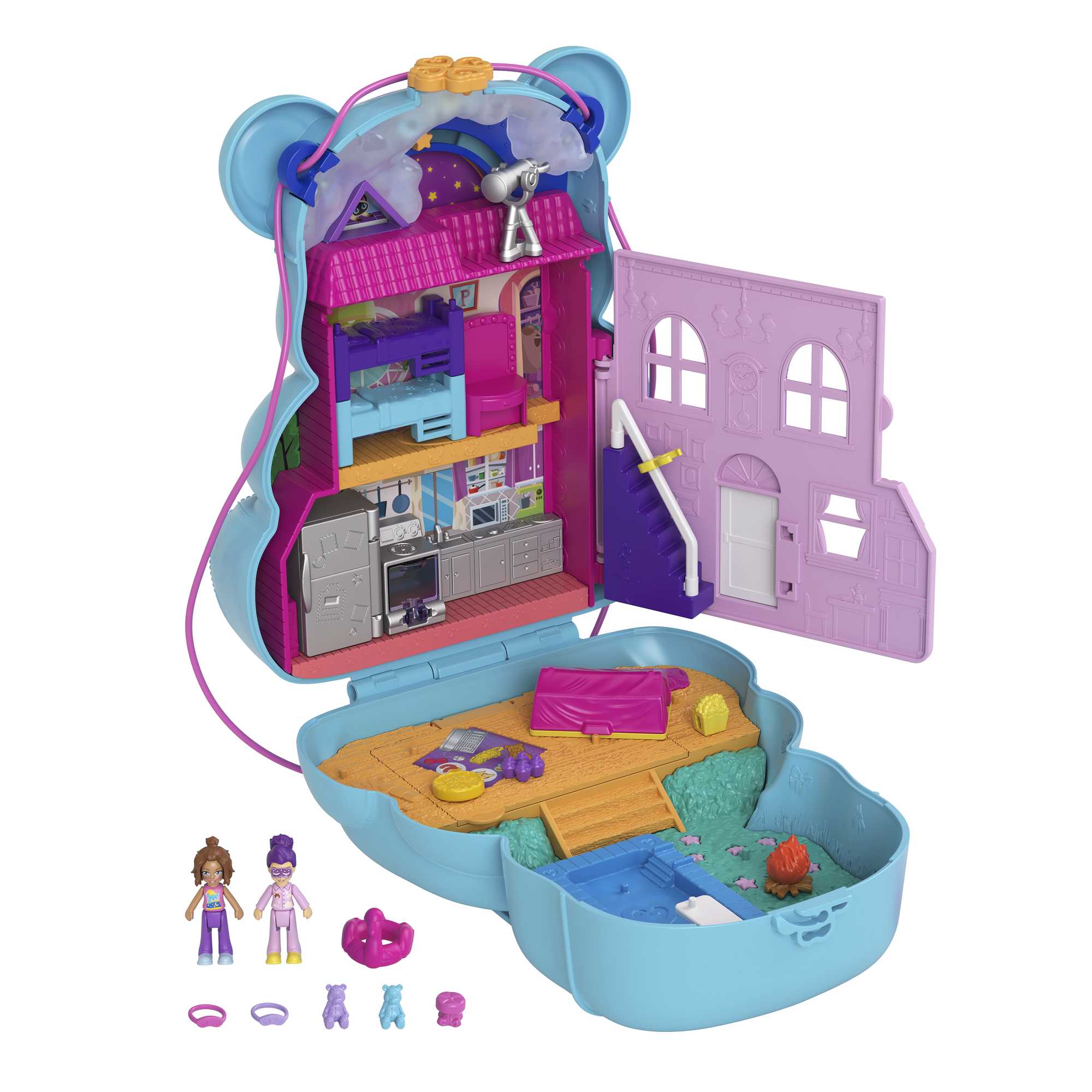 Polly Pocket Mini Toys, Wearable Purse Compact Playsets with 2 Dolls - Image 7