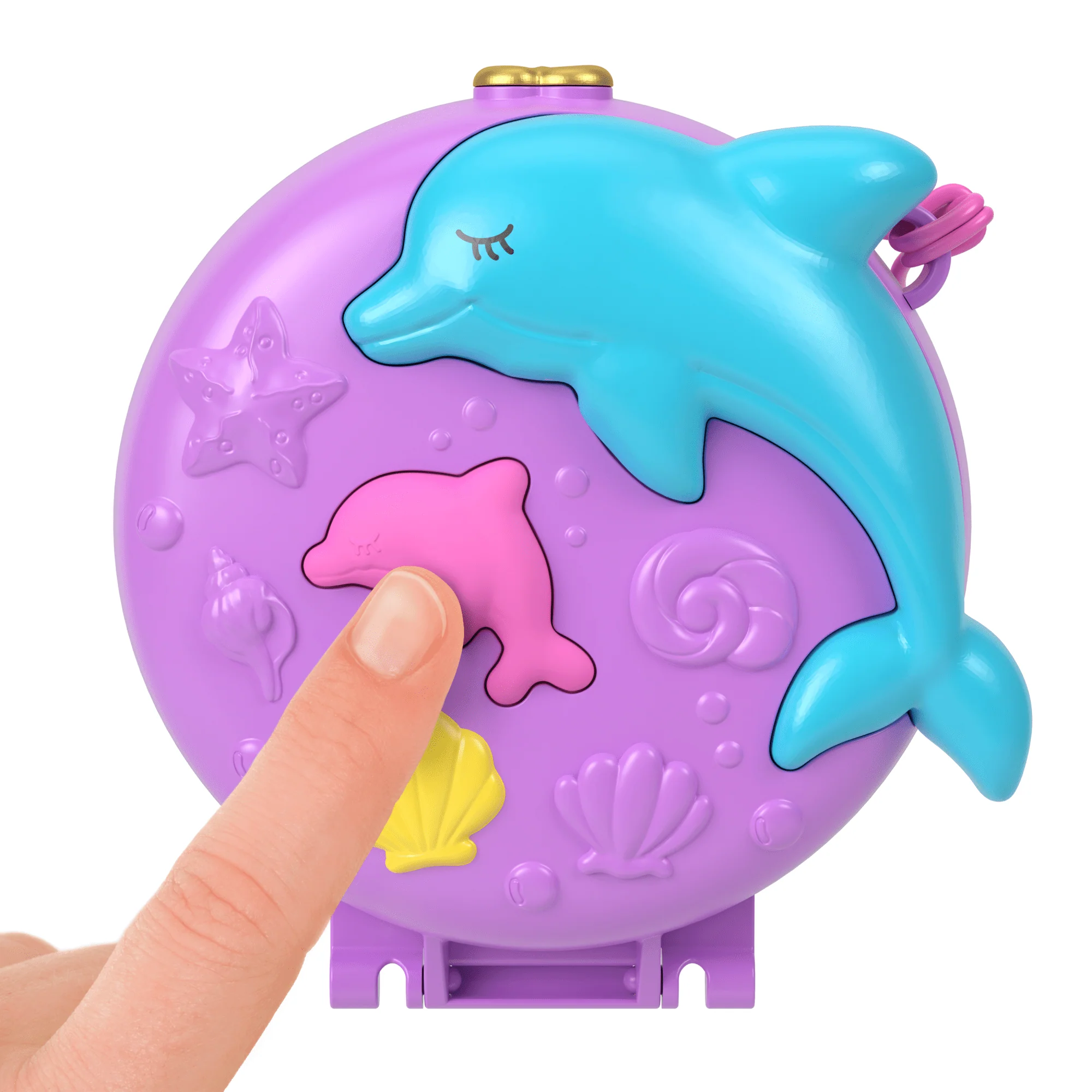 Polly Pocket Missione Salvataggio Delfini Cofanetto Con 2 Mini Bambole E Cuccioli Marini, Animale Giocattolo Con Accessori Marini - Image 4