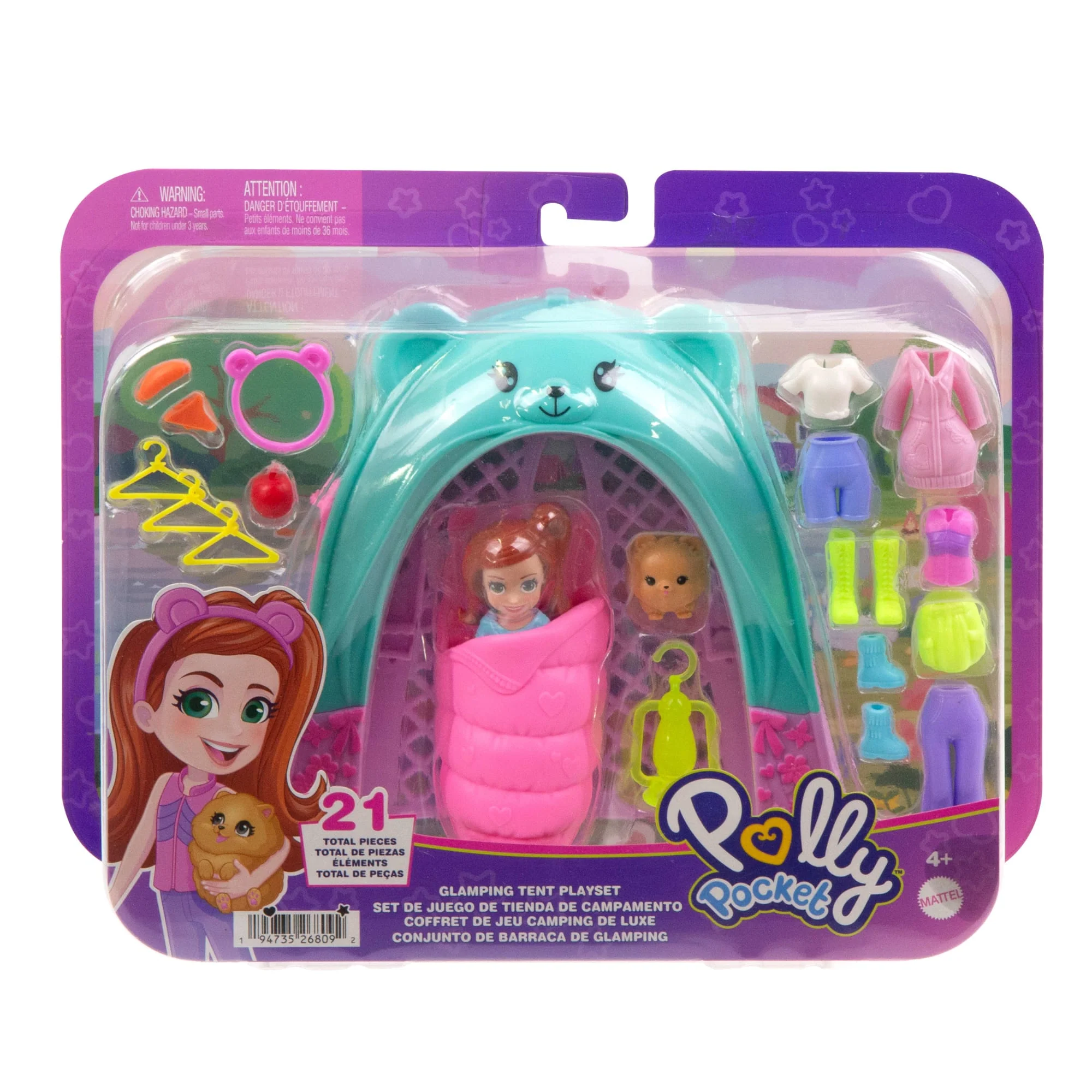 Polly Pocket Muhteşem Kamp Çadırı, Bebek Ve Evcil Hayvan Oyun Seti, Kamp Ve Yiyecek Temalı Aksesuarlar, Seyahat Oyuncağı - Image 6