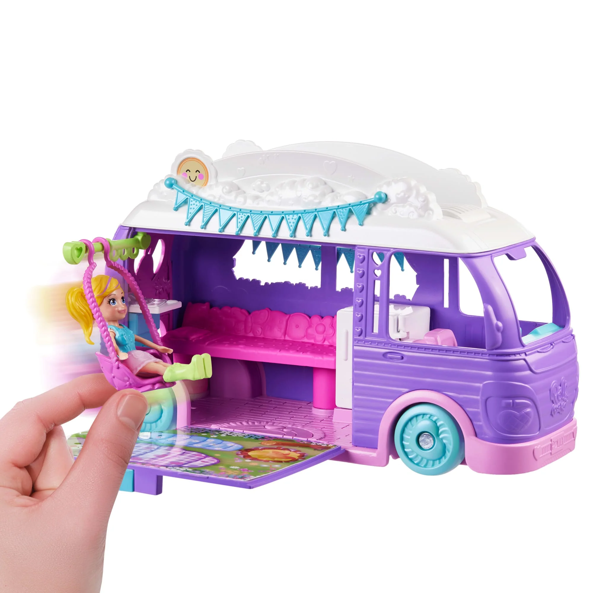 Polly Pocket Muhteşem Karavan, Bebek Ve Evcil Hayvan Oyun Seti, Kamp Ve Yiyecek Temalı Aksesuarlar, Seyahat Oyuncağı - Image 5