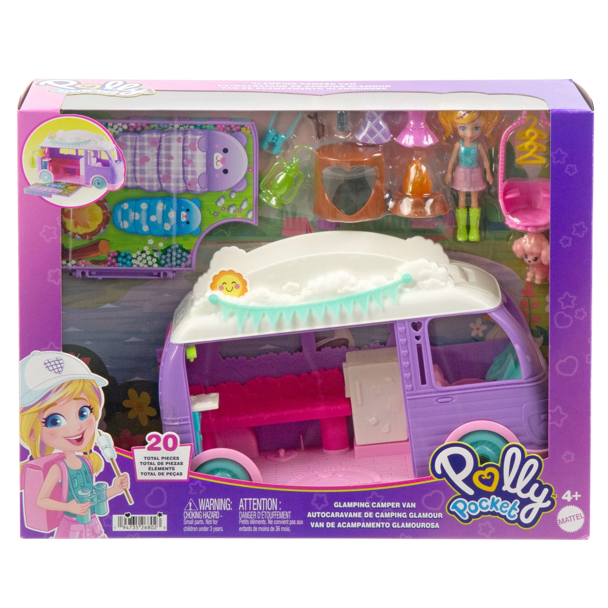 Polly Pocket Muhteşem Karavan, Bebek Ve Evcil Hayvan Oyun Seti, Kamp Ve Yiyecek Temalı Aksesuarlar, Seyahat Oyuncağı - Image 6