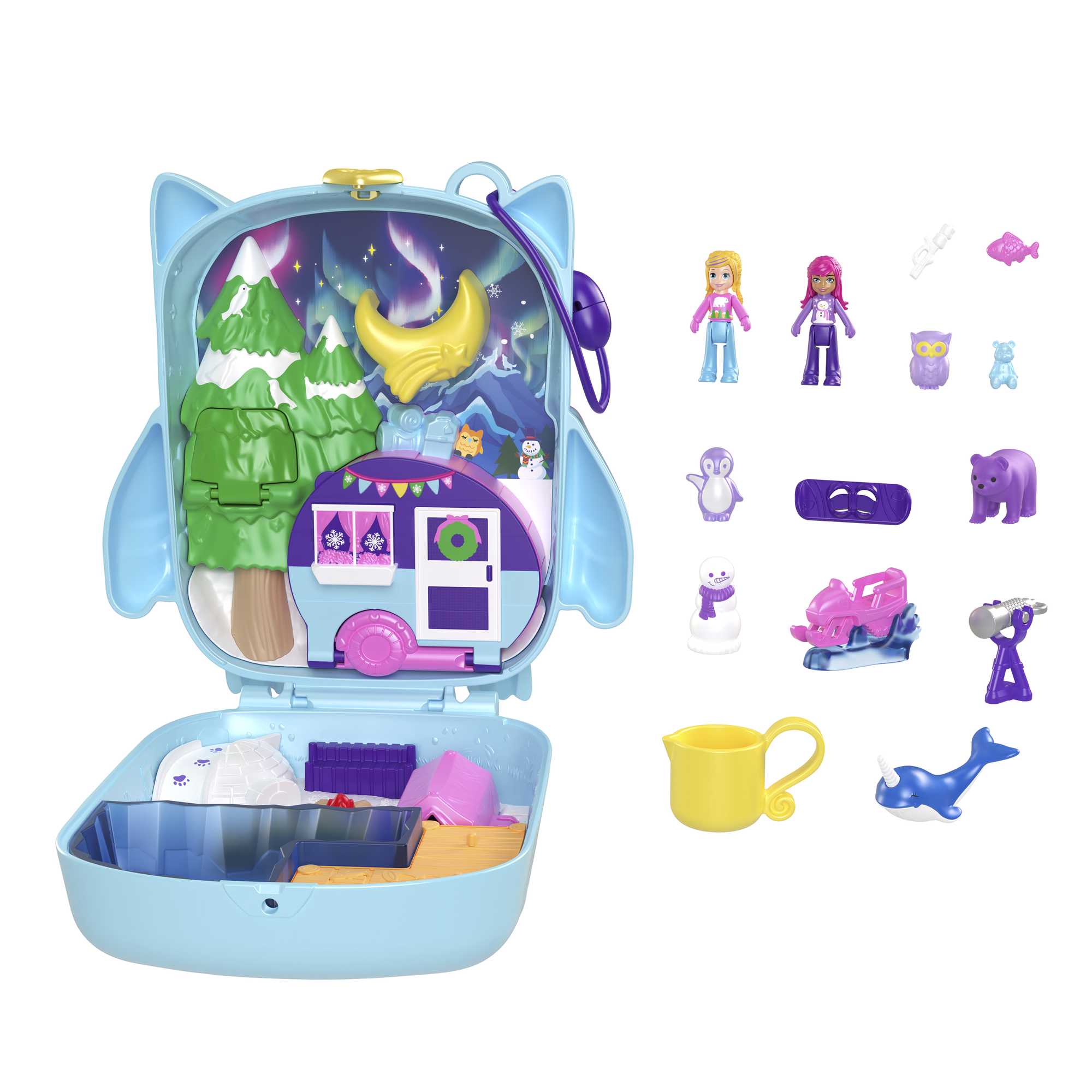POLLY POCKET PAJAMA PARTY SNOWY SLEEPOVER OWL COMPACT - Image 2