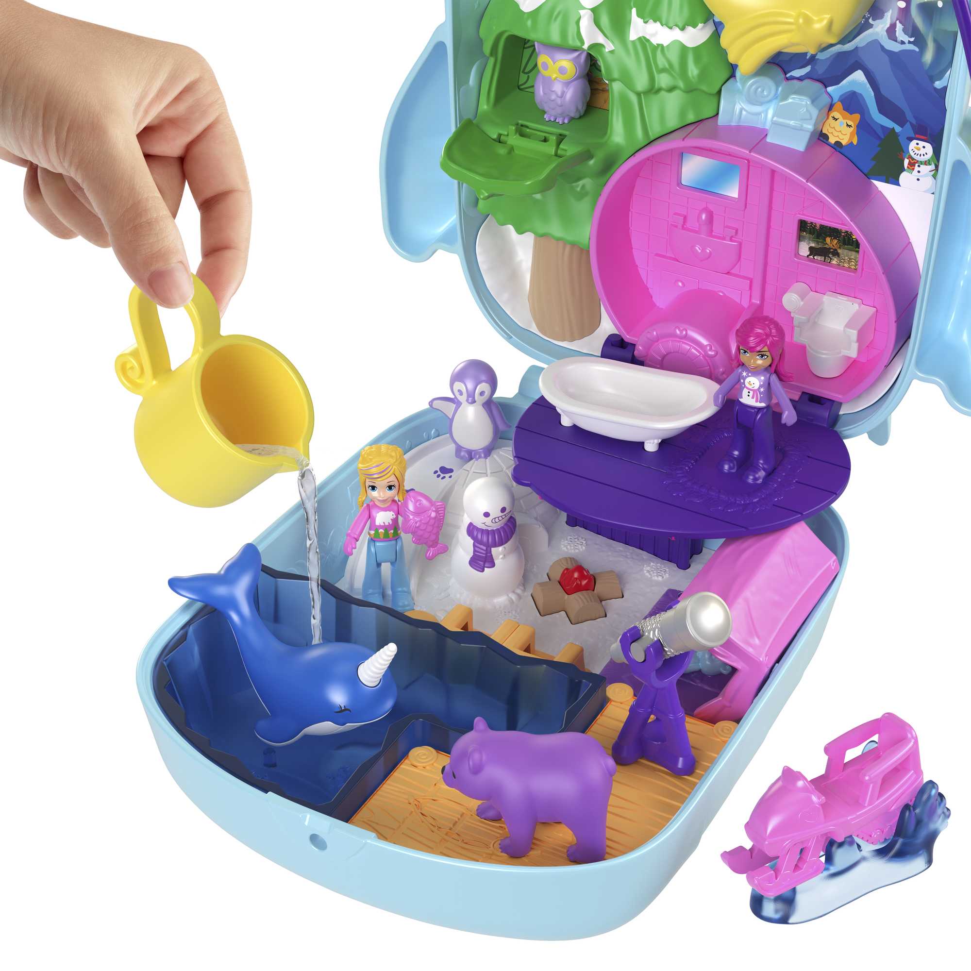 POLLY POCKET PAJAMA PARTY SNOWY SLEEPOVER OWL COMPACT - Image 4