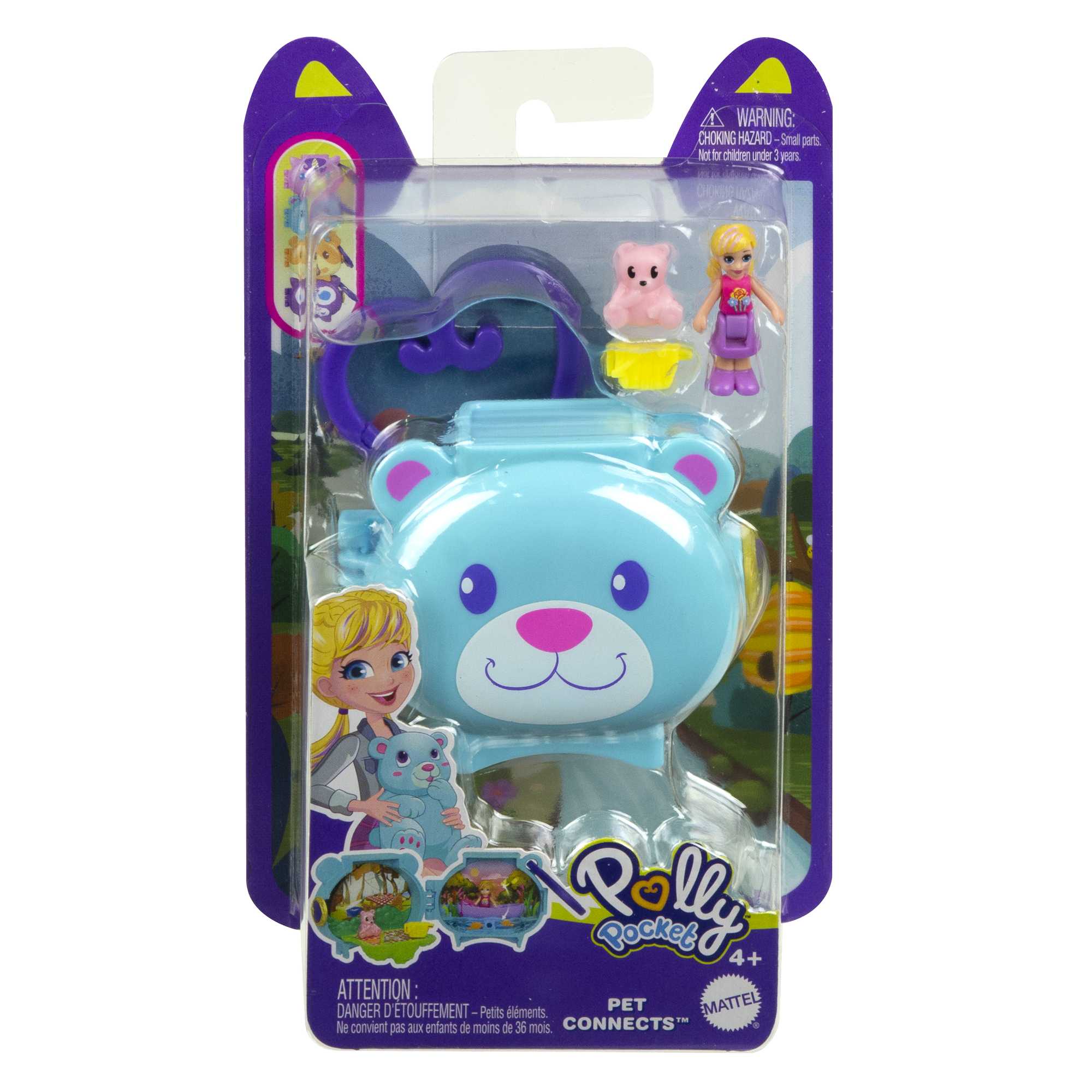 Polly Pocket Pet Connects Cofanetto Animale Impilabile, A Forma Di Animale, 2 Cuccioli (Uno Con Un Ciuffetto Di Pelo) E Pettine - Image 10