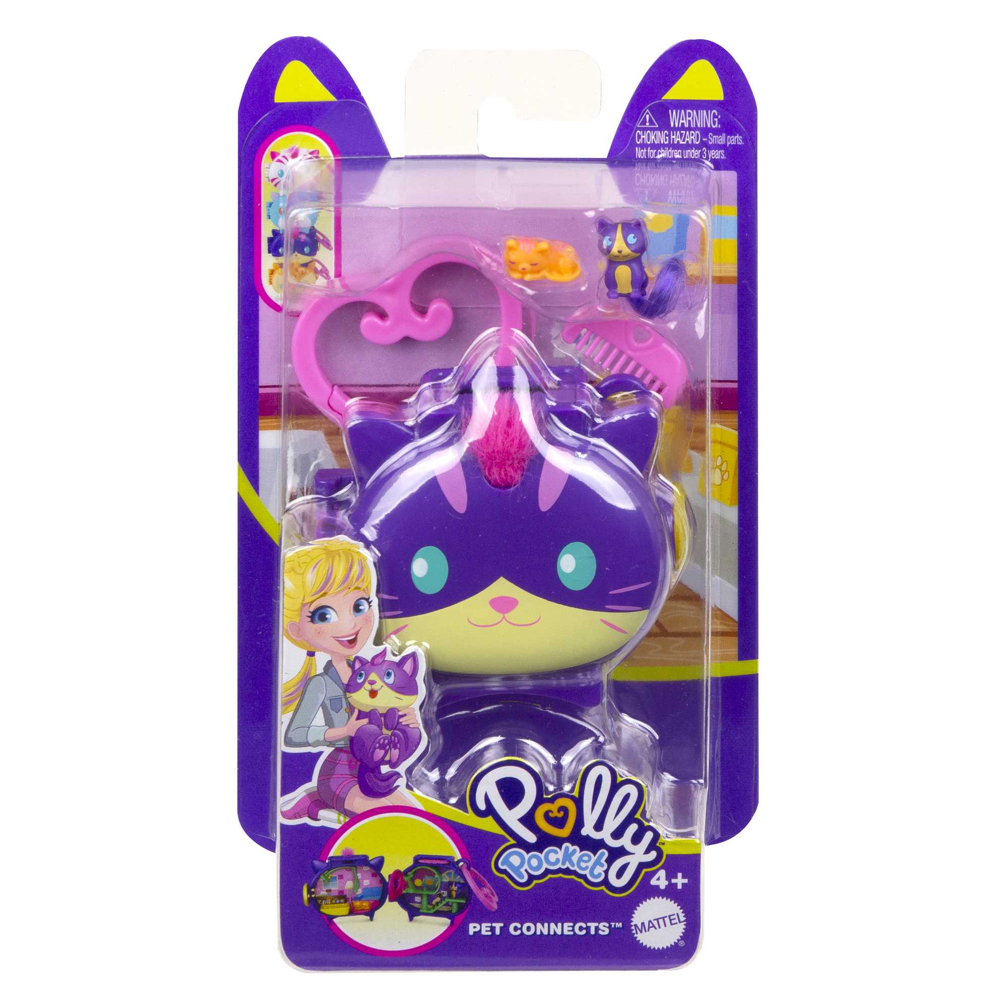 Polly Pocket Pet Connects Cofanetto Animale Impilabile, A Forma Di Animale, 2 Cuccioli (Uno Con Un Ciuffetto Di Pelo) E Pettine - Image 12