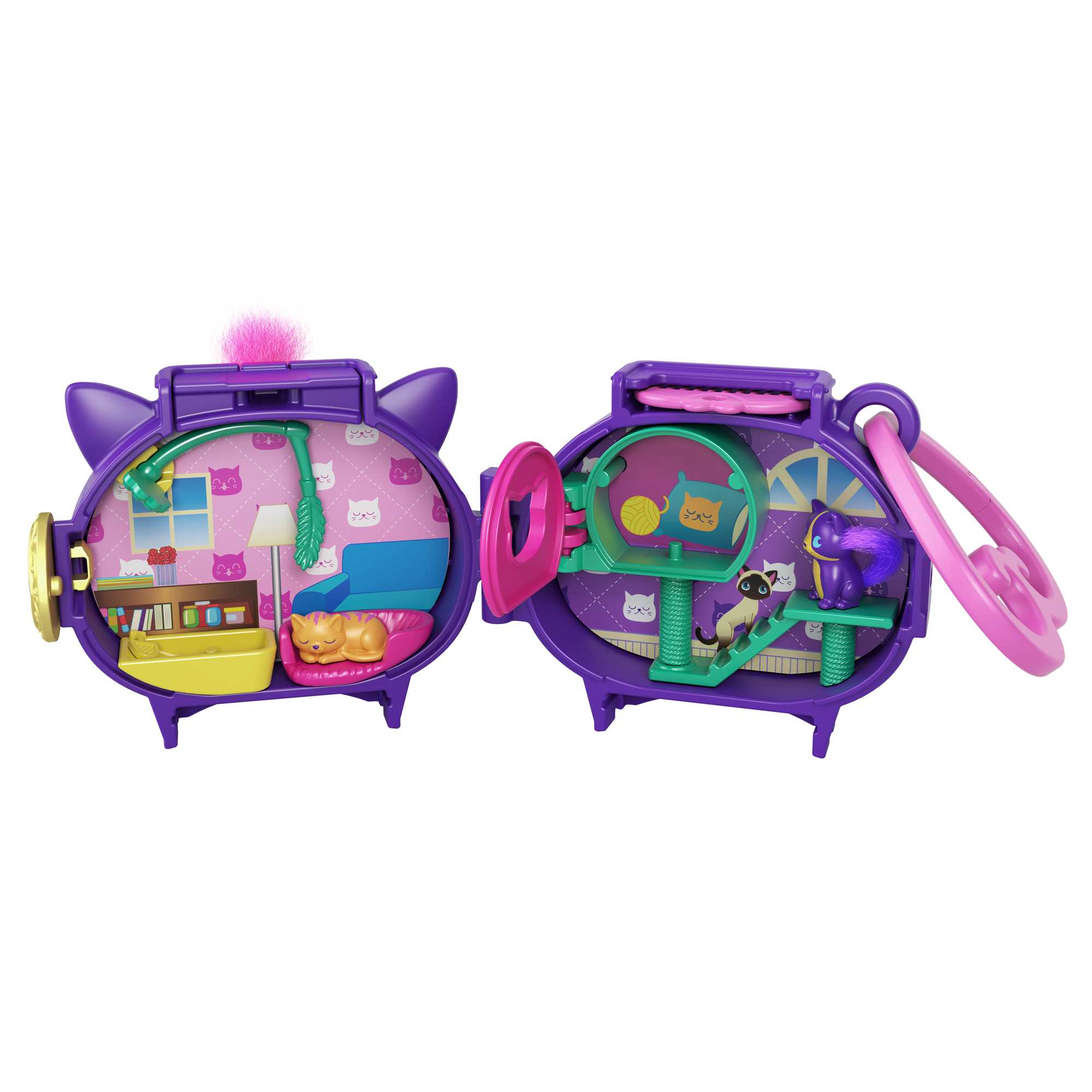 Polly Pocket Pet Connects Cofanetto Animale Impilabile, A Forma Di Animale, 2 Cuccioli (Uno Con Un Ciuffetto Di Pelo) E Pettine - Image 16