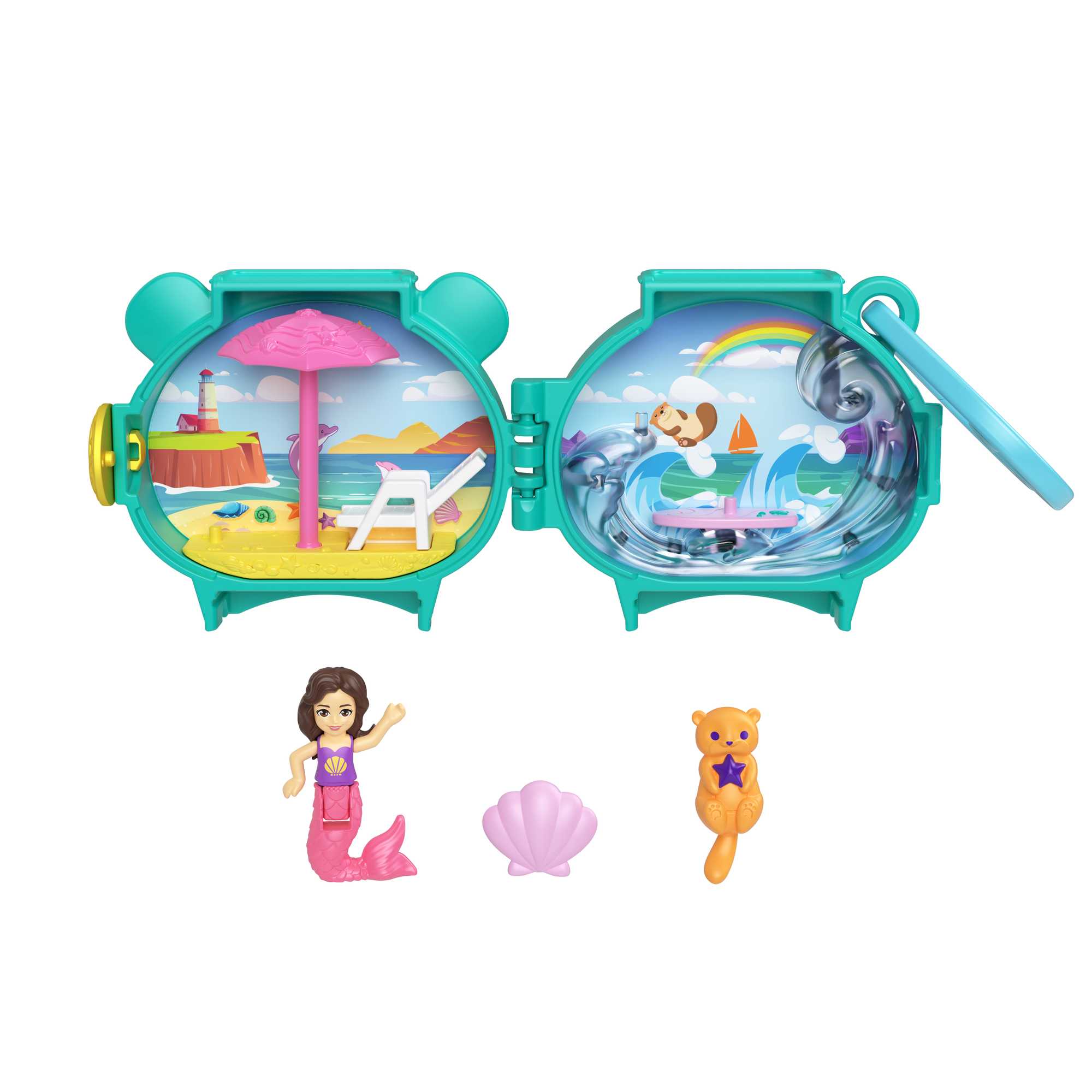 Polly Pocket Pet Connects Cofanetto Animale Impilabile, A Forma Di Animale, 2 Cuccioli (Uno Con Un Ciuffetto Di Pelo) E Pettine - Image 3
