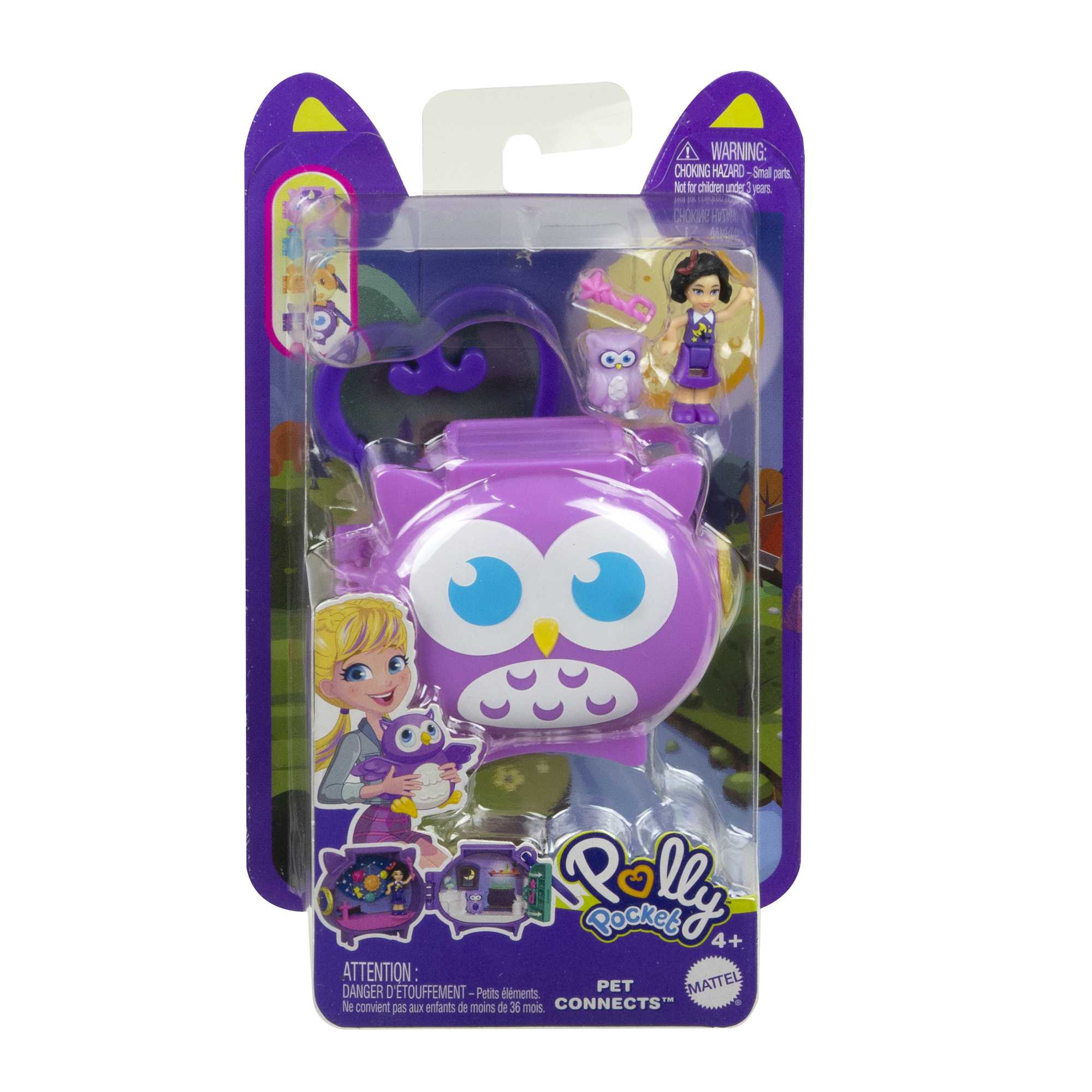 Polly Pocket Pet Connects Cofanetto Animale Impilabile, A Forma Di Animale, 2 Cuccioli (Uno Con Un Ciuffetto Di Pelo) E Pettine - Image 5