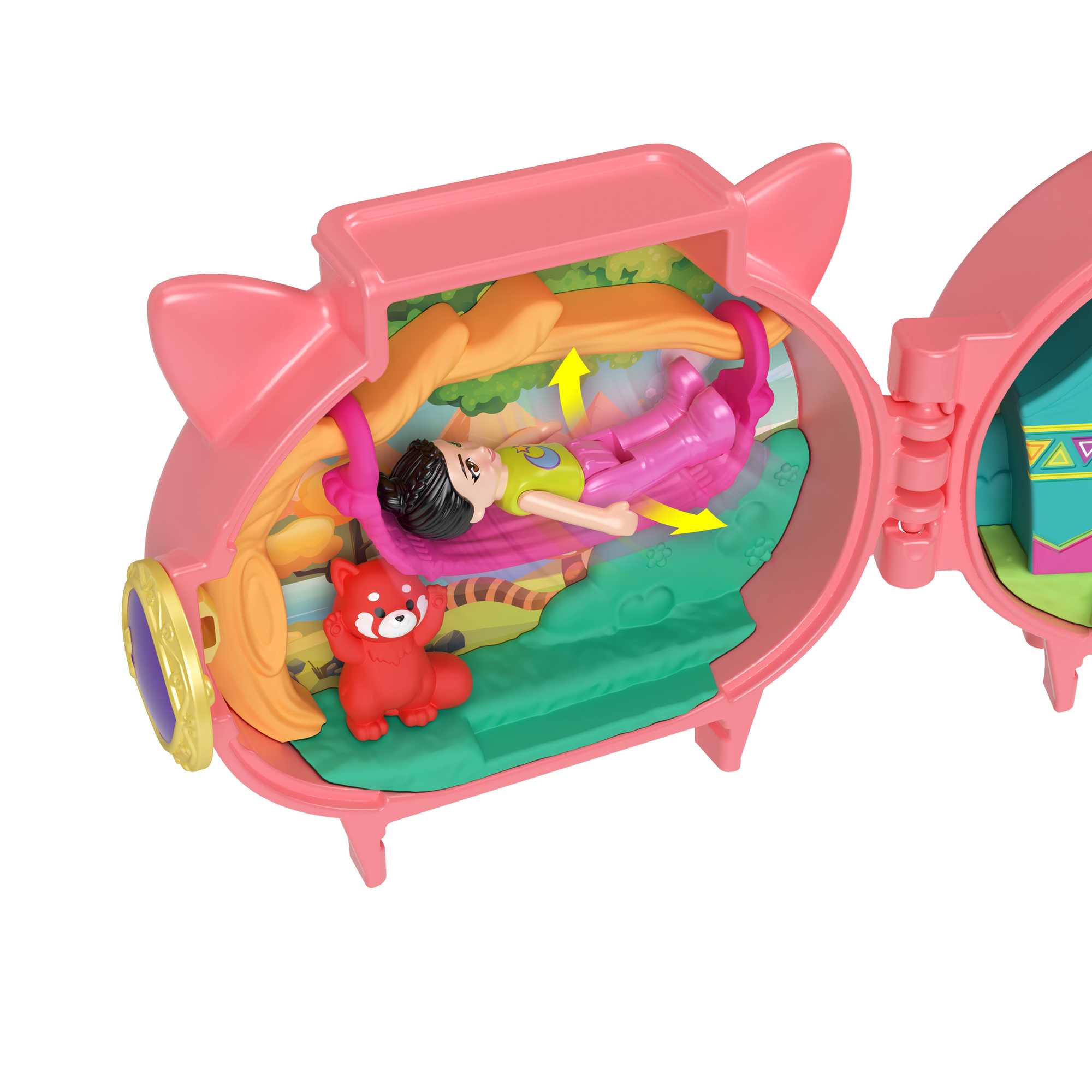 Polly Pocket Pet Connects Red Panda Compact Playset With Doll, Panda Figure & Accessory, Stackable - Image 2