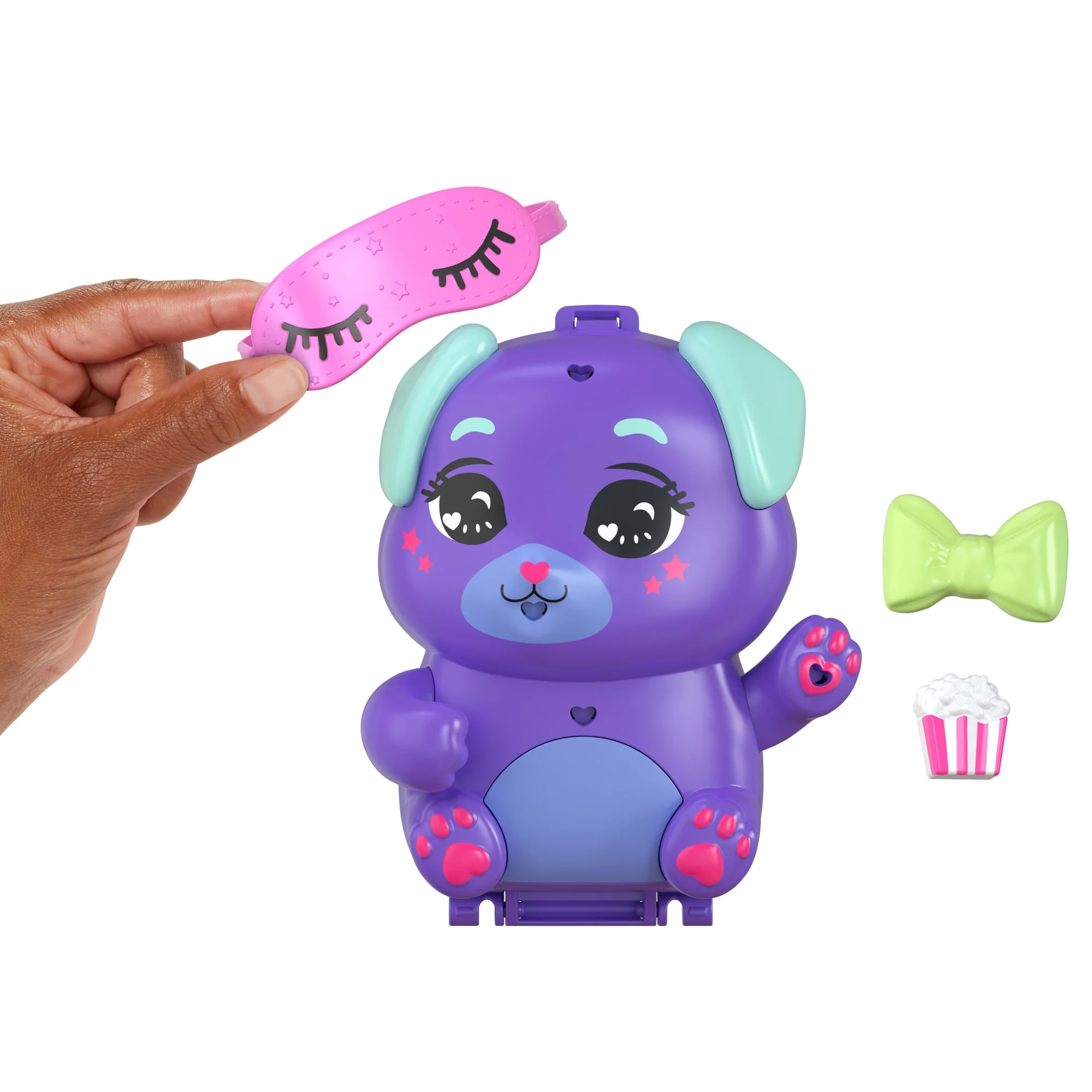 Polly Pocket Pieskowe piżama party Zestaw kompaktowy + 1 mikro lalka i akcesoria Zabawka Piesek - Image 5