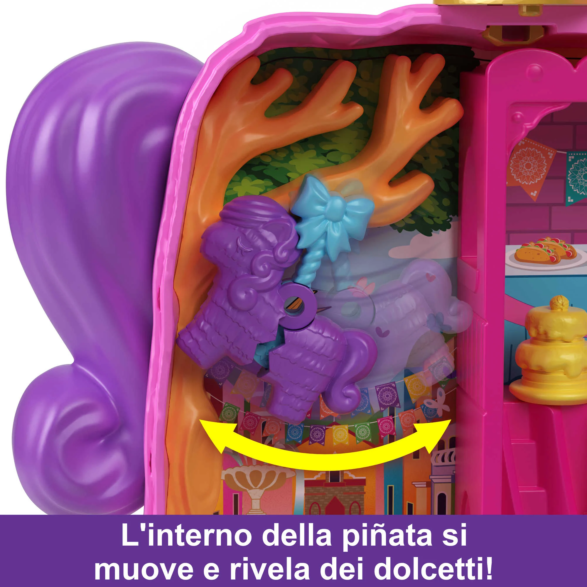 Polly Pocket Cofanetto Festa Con Piñata, Playset Con 2 Bambole E Accessori, Mini Giocattoli - Image 4