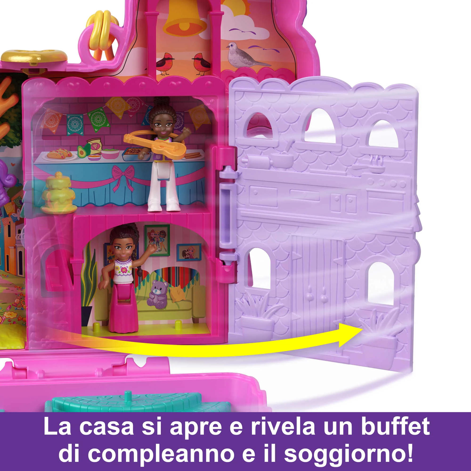 Polly Pocket Cofanetto Festa Con Piñata, Playset Con 2 Bambole E Accessori, Mini Giocattoli - Image 7