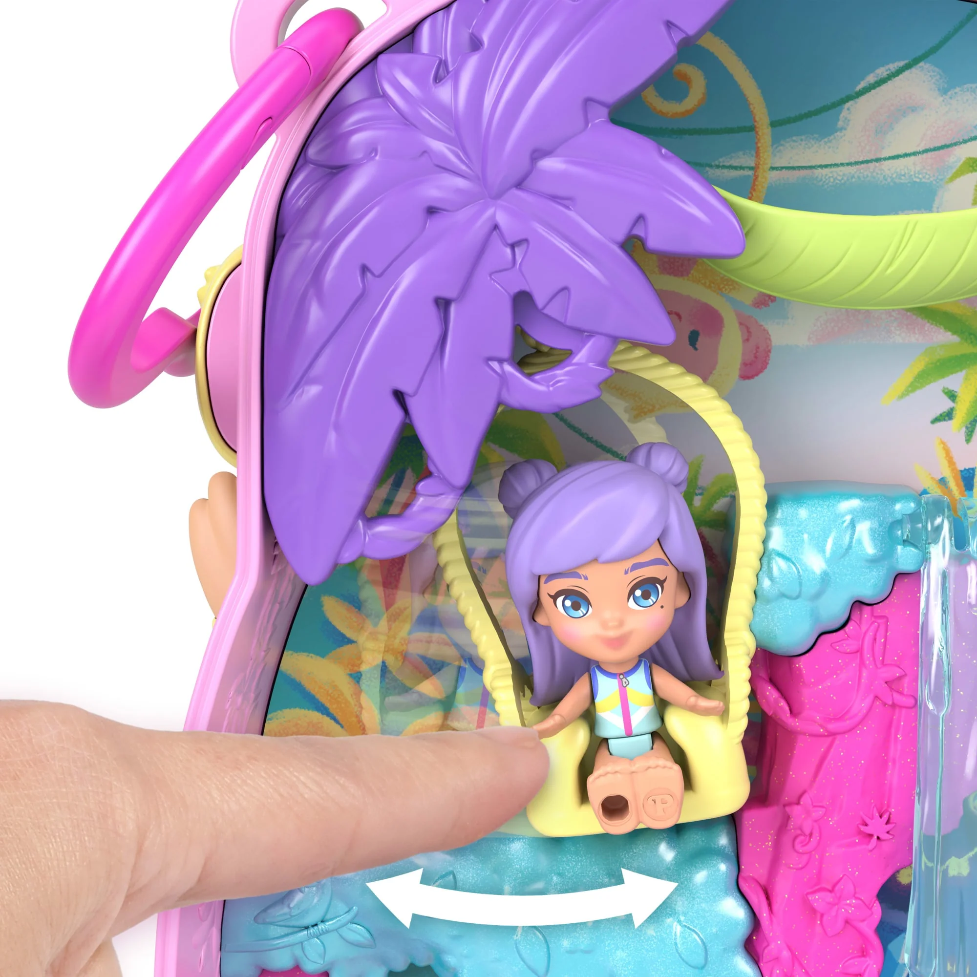 Polly Pocket Pineapple Monkey Compact Playset With 1 Micro Doll And Pet, Travel Toy With Fruit Accessories - Image 2