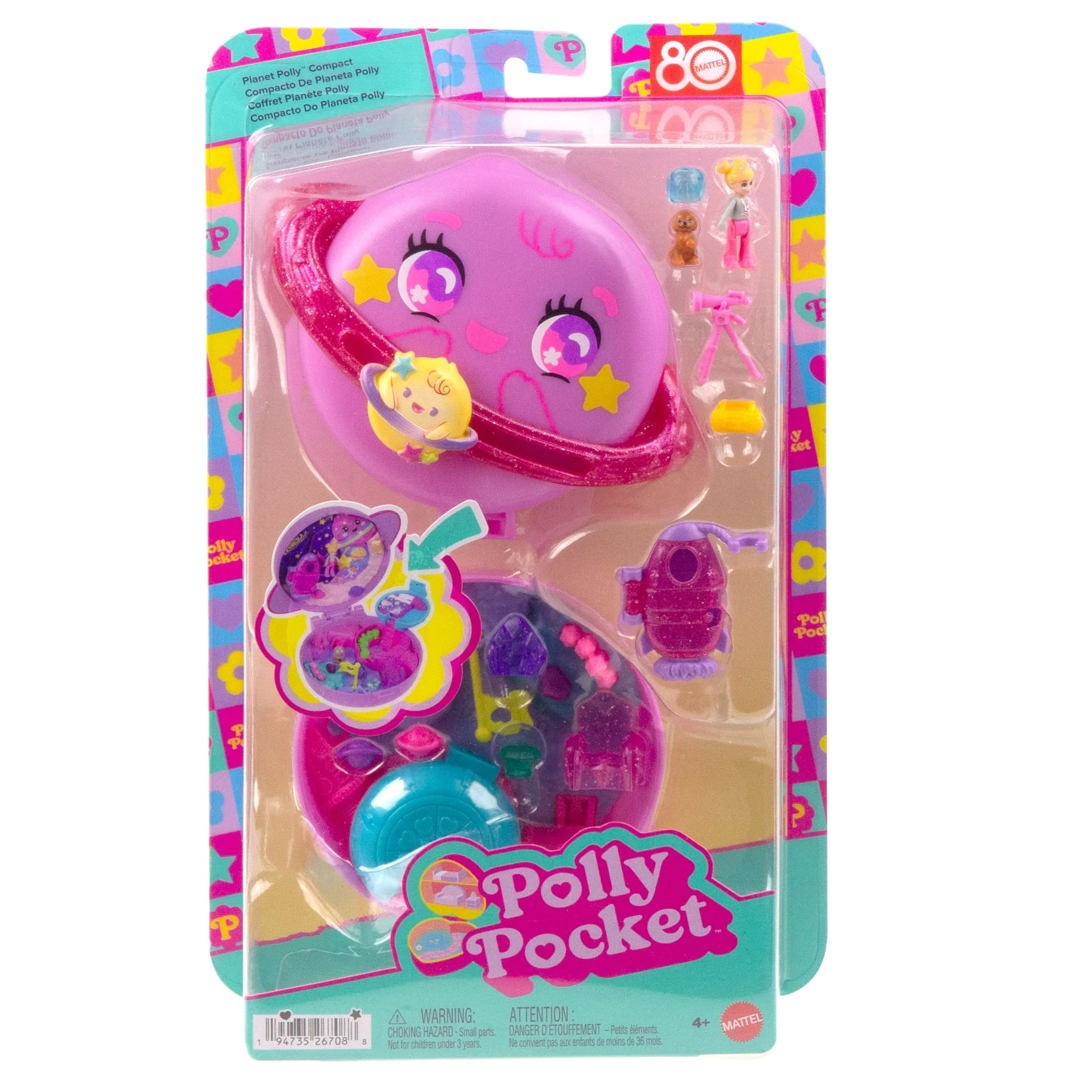 Polly Pocket Planet Polly Compact Playset With 1 Micro Doll And Pet Puppy, Travel Toy With Themed Accessories - Image 6