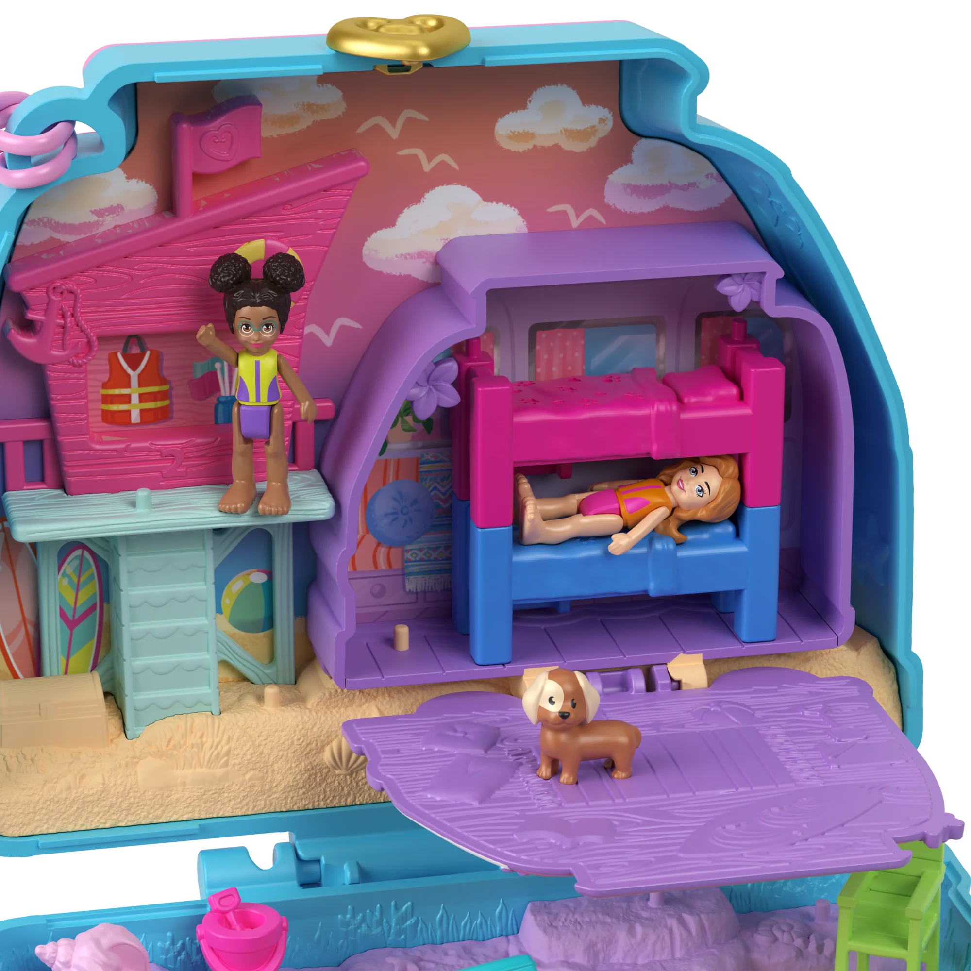 Polly Pocket Plażowy szczeniaczek Zestaw kompaktowy - Image 5