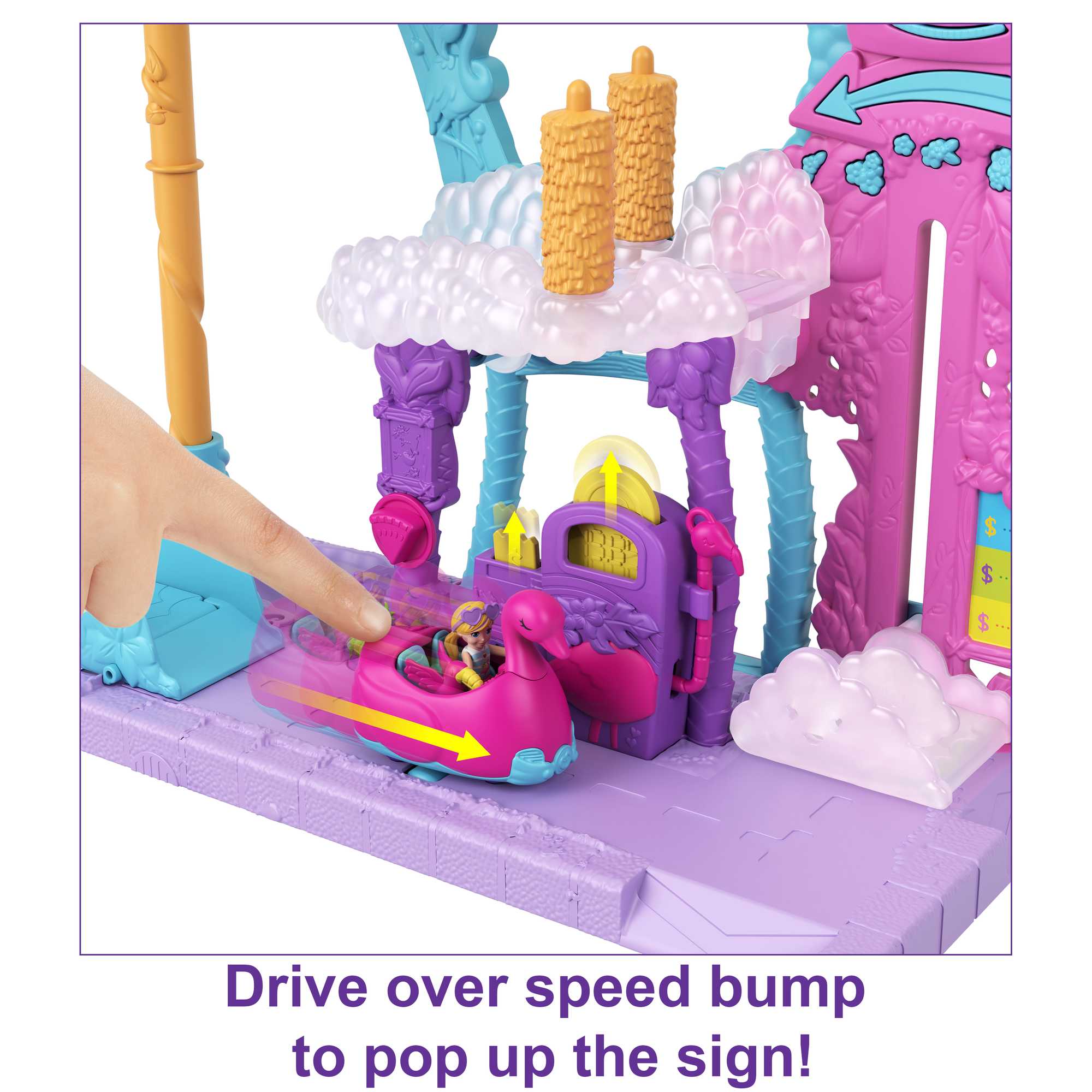 Polly Pocket Pollyville Flamingo Fun Car Wash Playset - Image 7