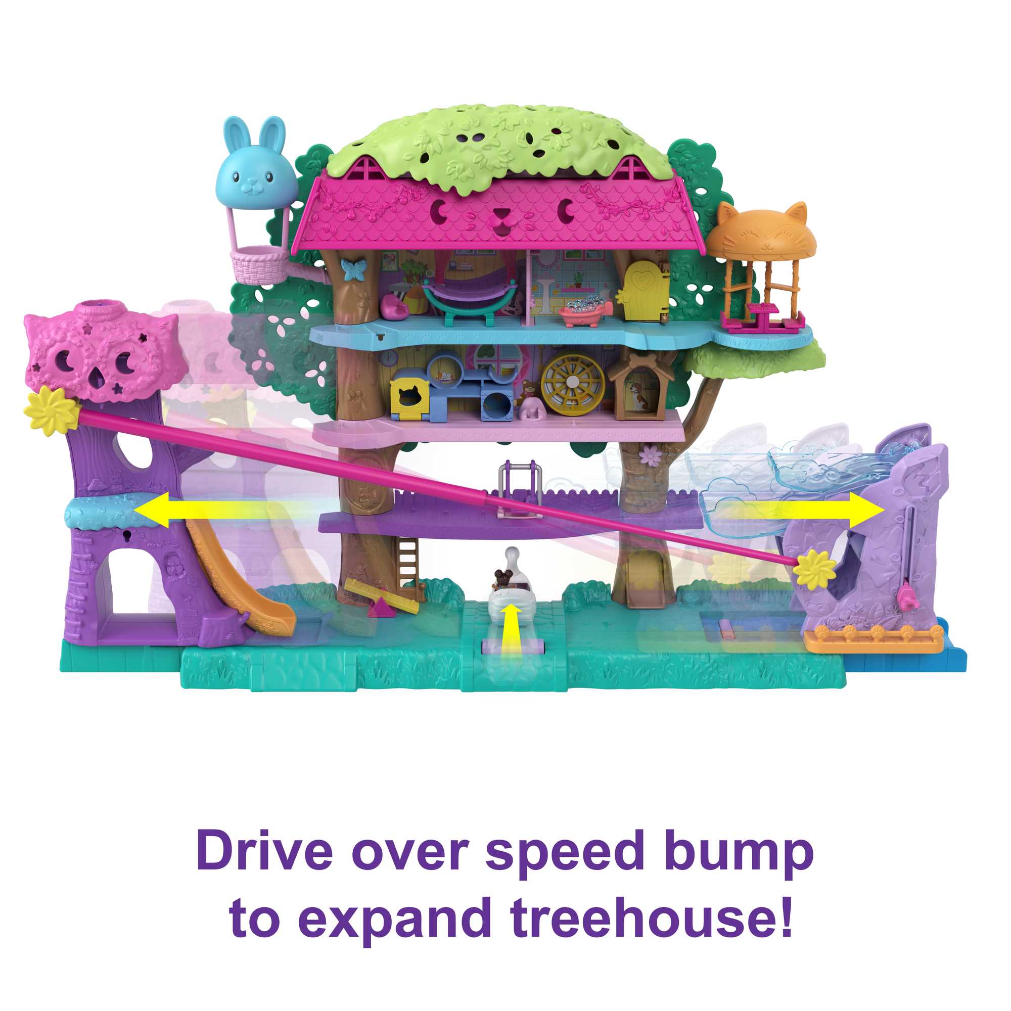 Polly Pocket Pollyville Pet Adventure Treehouse Playset - Image 3