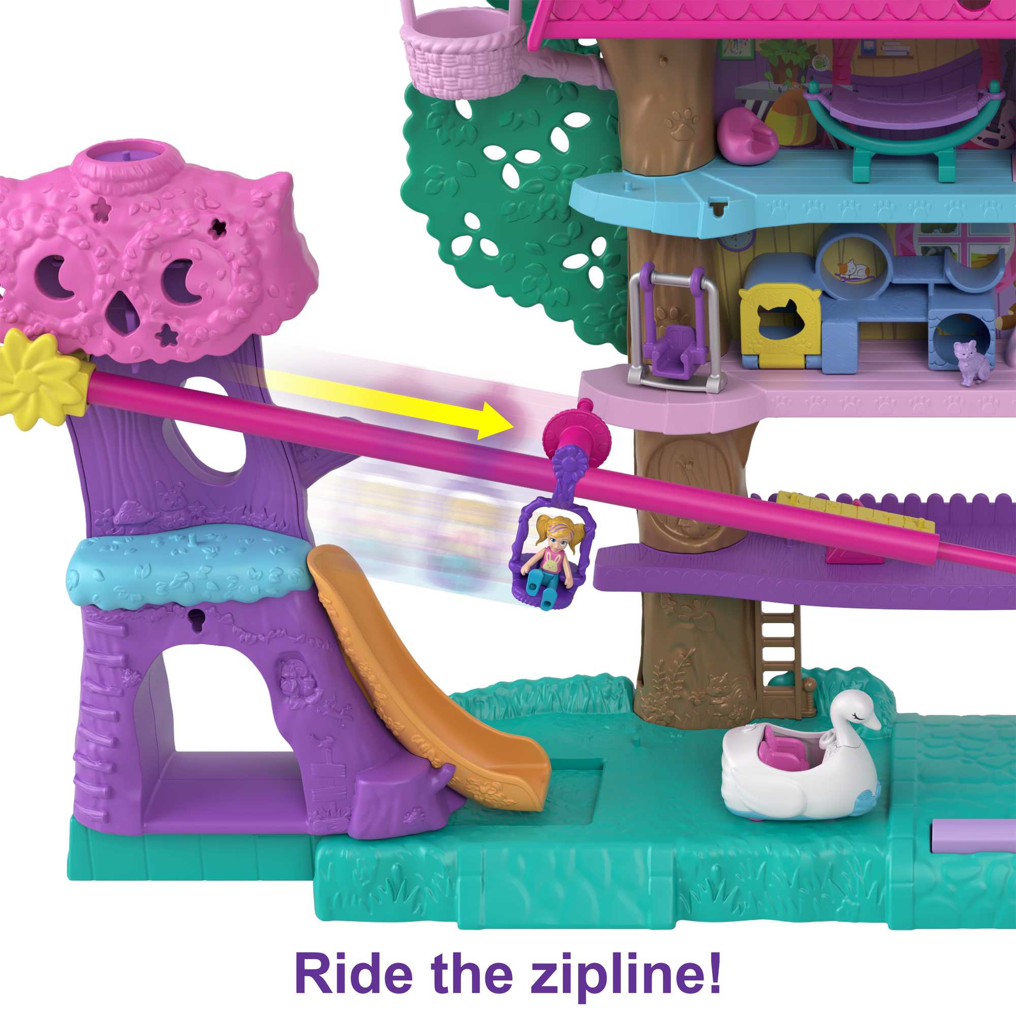 Polly Pocket Pollyville Pet Adventure Treehouse Playset - Image 4