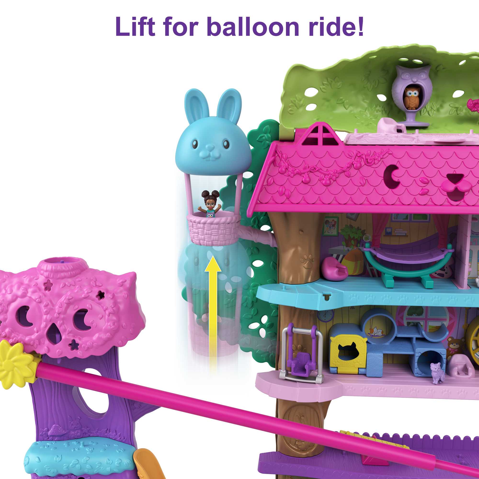 Polly Pocket Pollyville Pet Adventure Treehouse Playset - Image 5