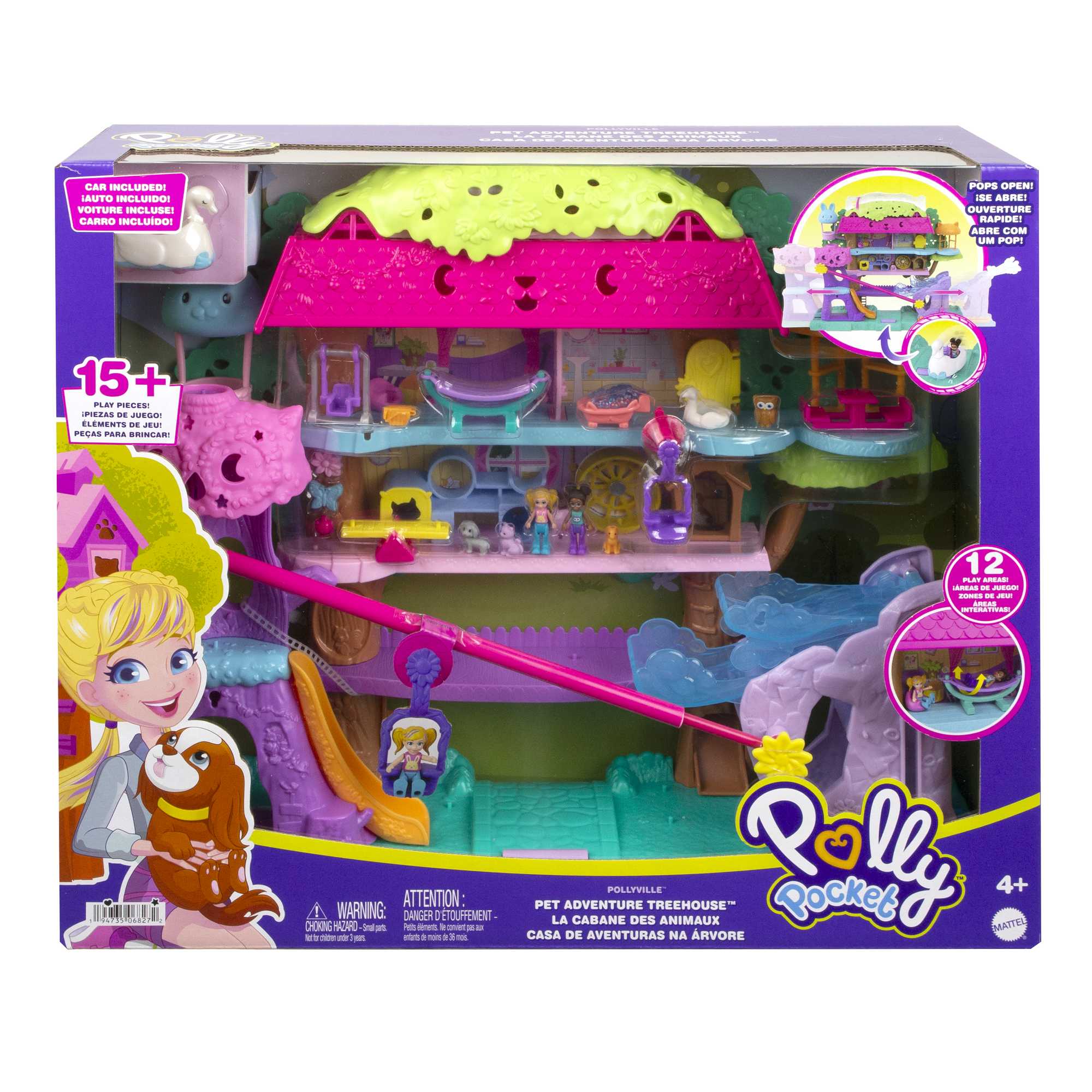 Polly Pocket Pollyville Pet Adventure Treehouse Playset - Image 6