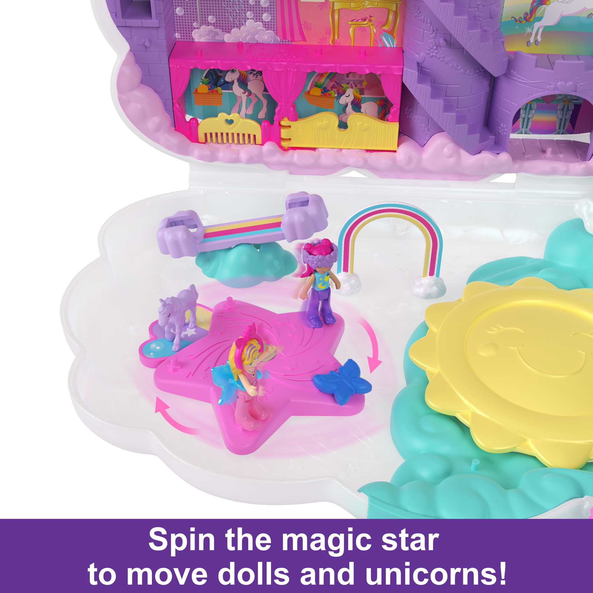 Polly Pocket Rainbow Unicorn Salon - Image 3