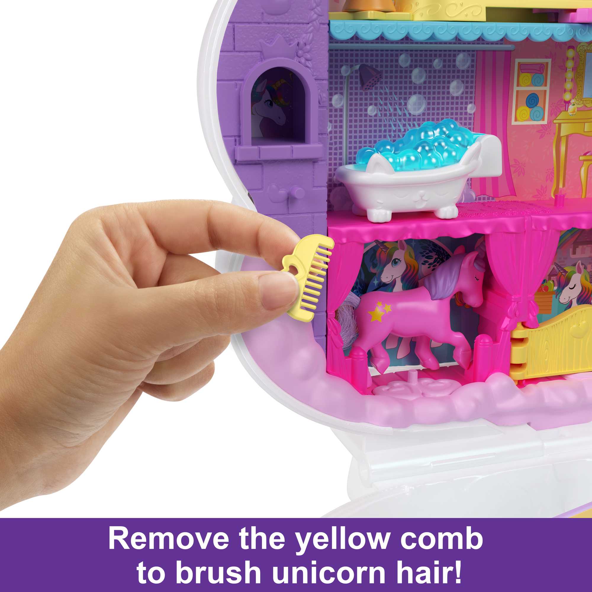 Polly Pocket Rainbow Unicorn Salon - Image 4
