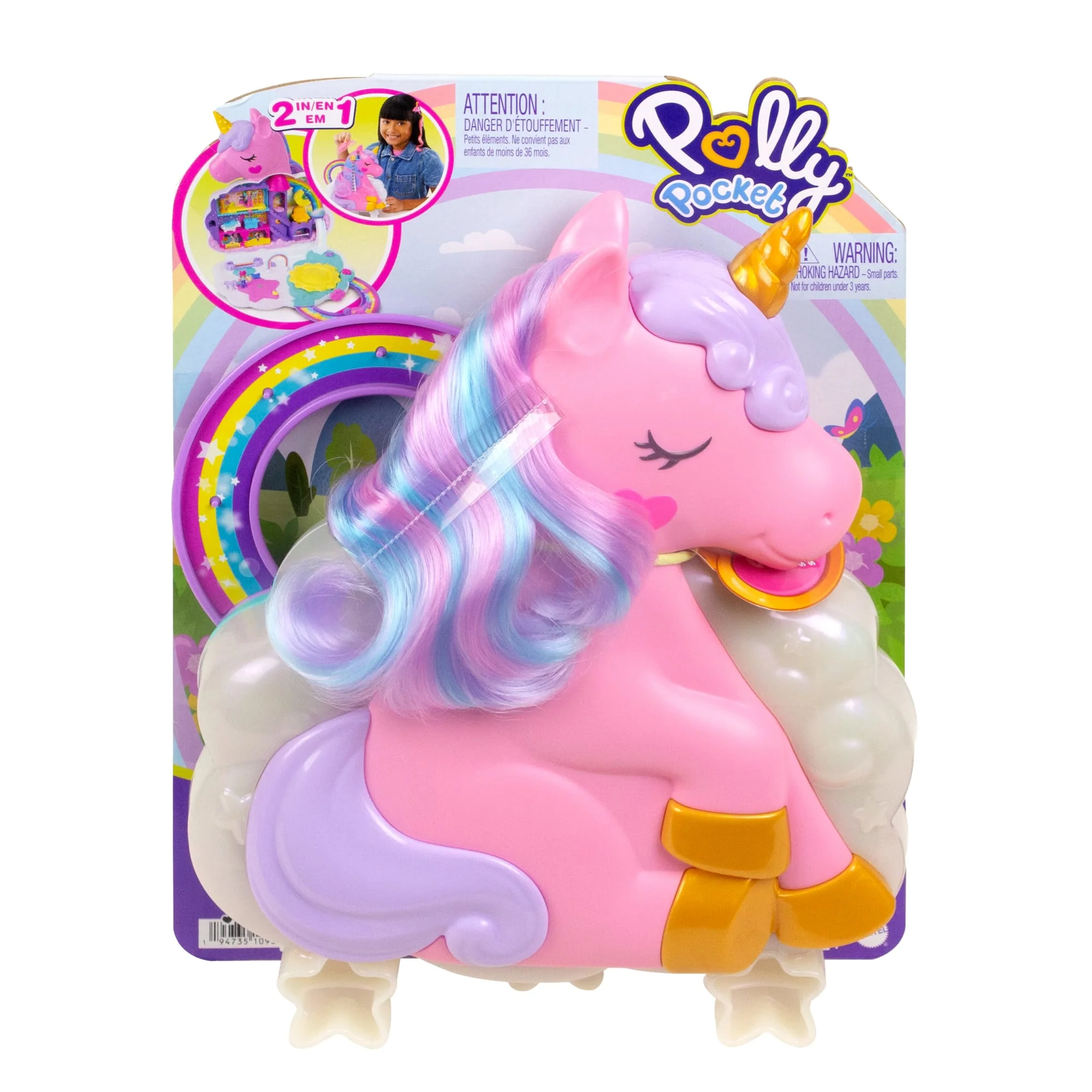 Polly Pocket Jednorożec – Salon Piękności Zestaw Z Głową Jednorożca Do Stylizacji, 2 Mikrolalkami I Ponad 20 Akcesoriami - Image 6