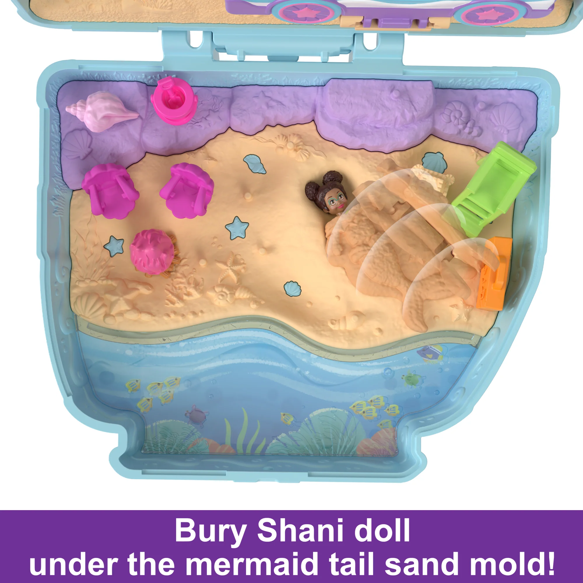 Polly Pocket Dolls And Playset, Travel Toys, Seaside Puppy Ride Compact - Image 4