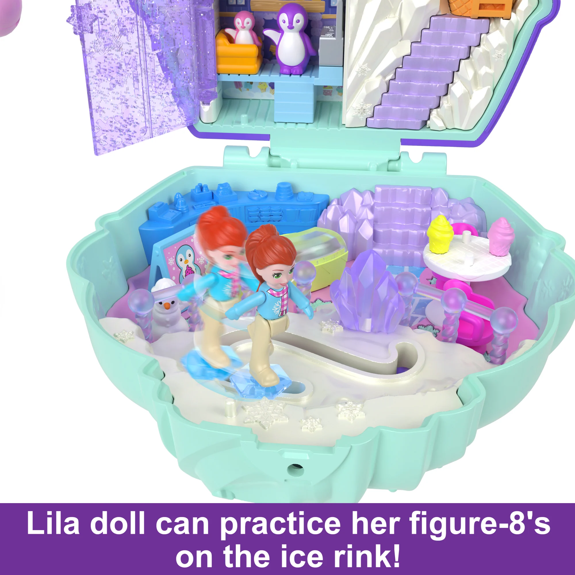 Polly Pocket Dolls And Playset, Travel Toys, Snow Sweet Penguin Compact - Image 4
