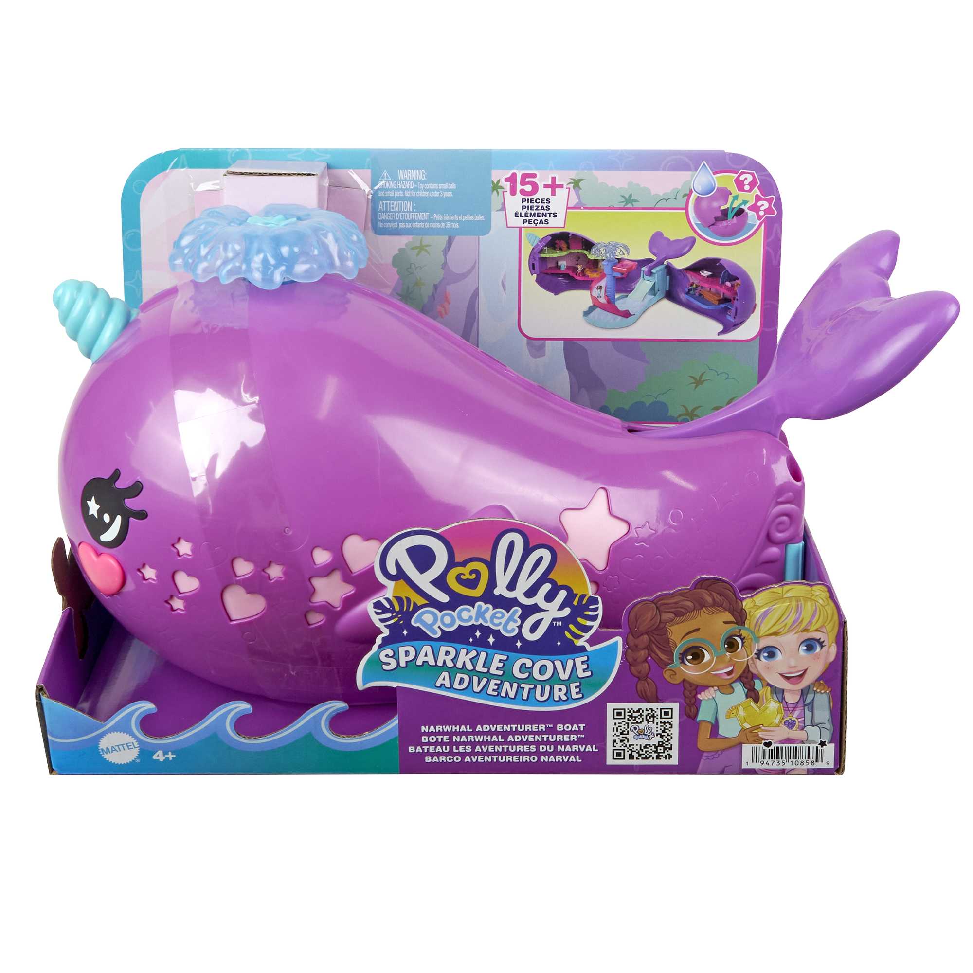 Polly Pocket Sparkle Cove Adventure Narwhal Adventurer Boat - Image 6
