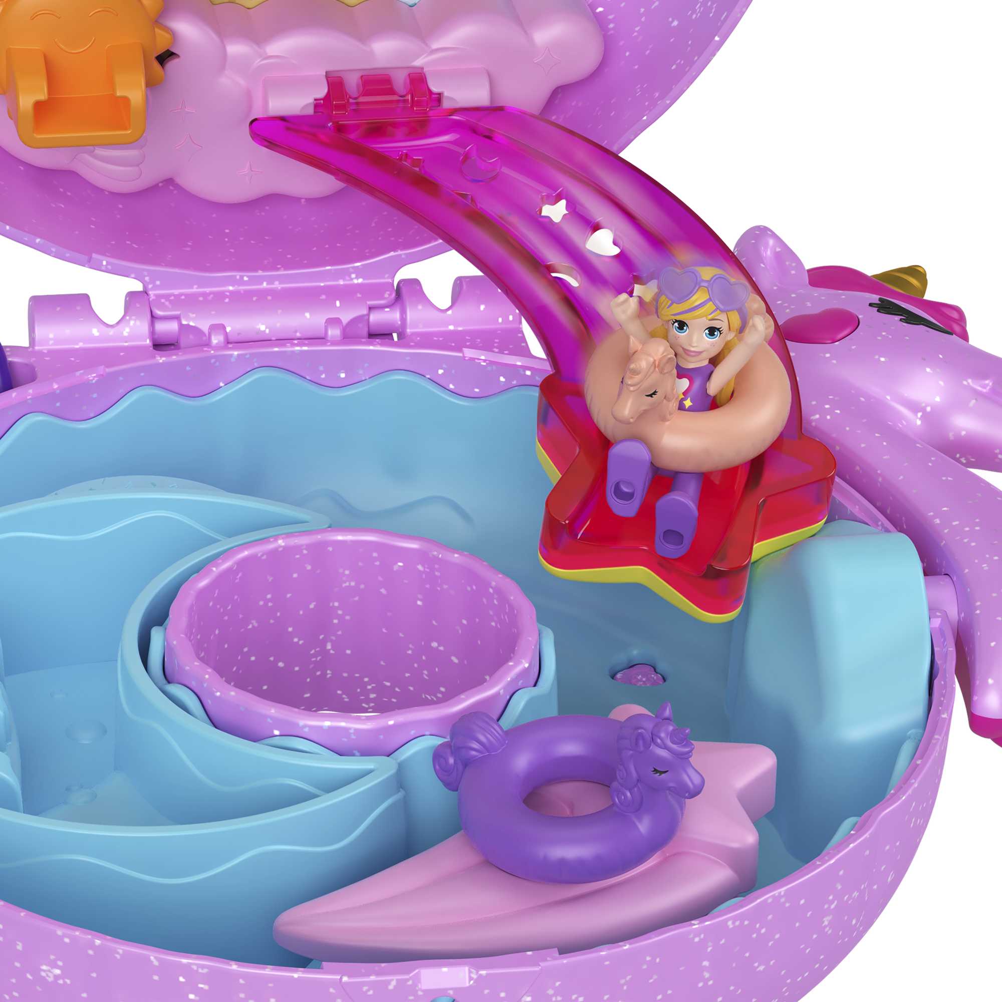 POLLY POCKET SPARKLE COVE ADVENTURE Unicorn Floatie Compact - Image 4