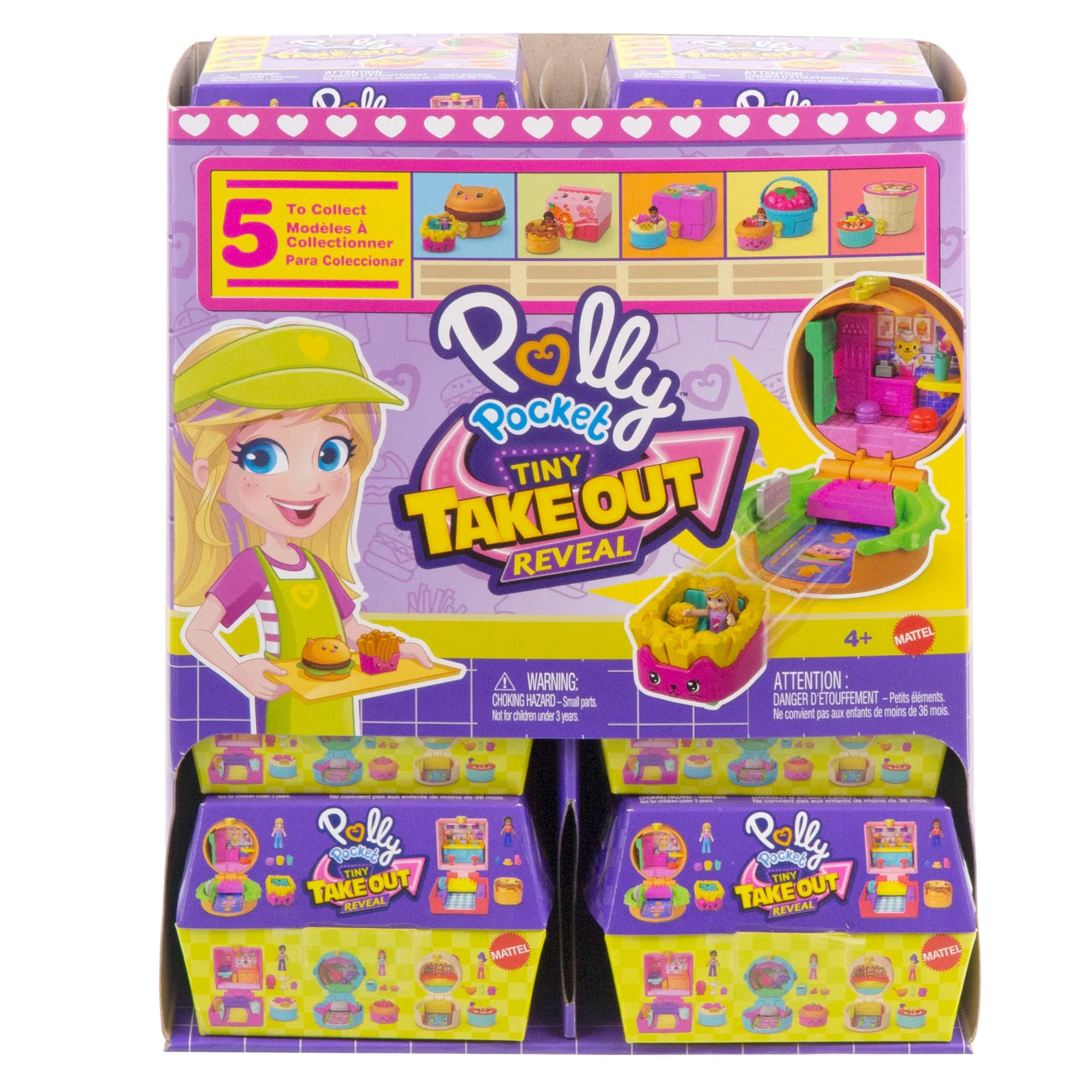 Surtido Tiny Take Out Reveal De Polly Pocket, Muñequitas Y Estuches Con Coches De Juguete, Colección De Vehículos Con Temática De Comida - Image 6