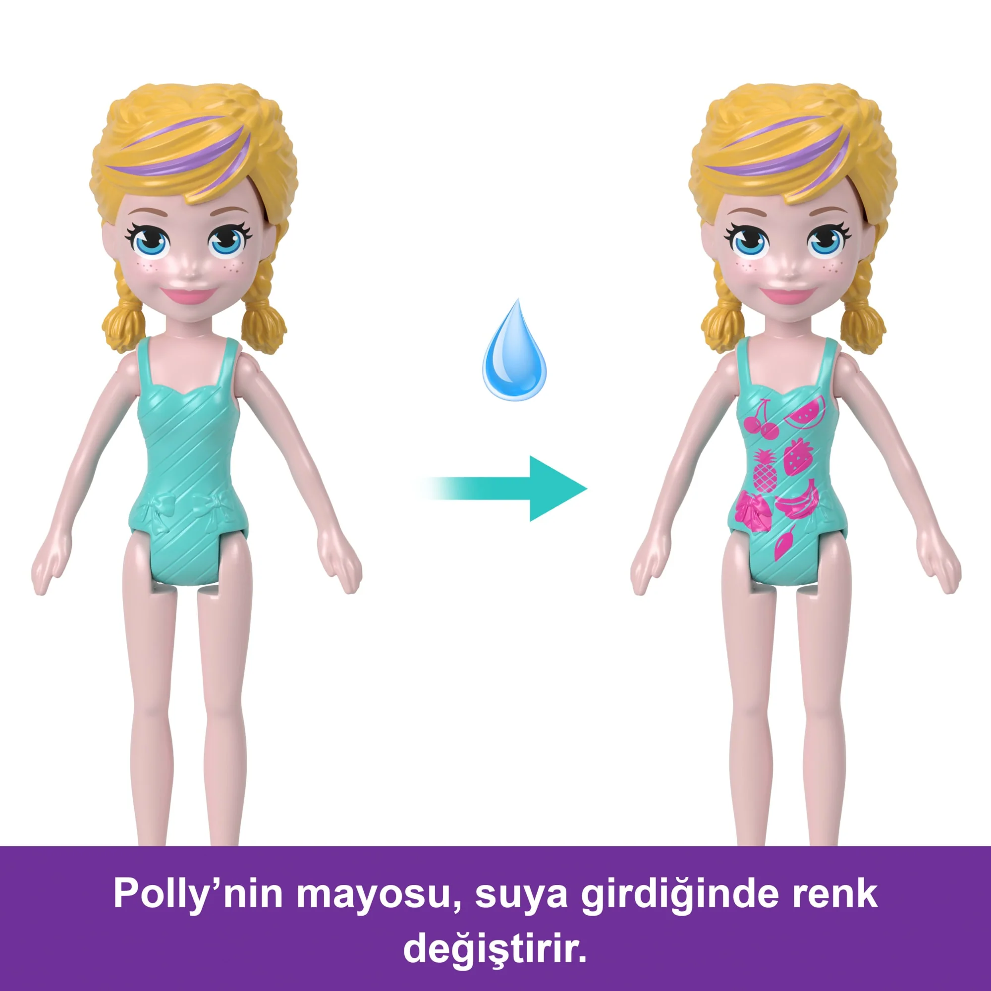 Polly Pocket Unicorn Dream Cruise Oyun Seti, Su Oyunlarına Ilham Veren Ve Renk Değiştiren Aksesuarlar Ve 1 Bebek Dahil 23 Parça Içeren Taşınabilir Gemi - Image 4