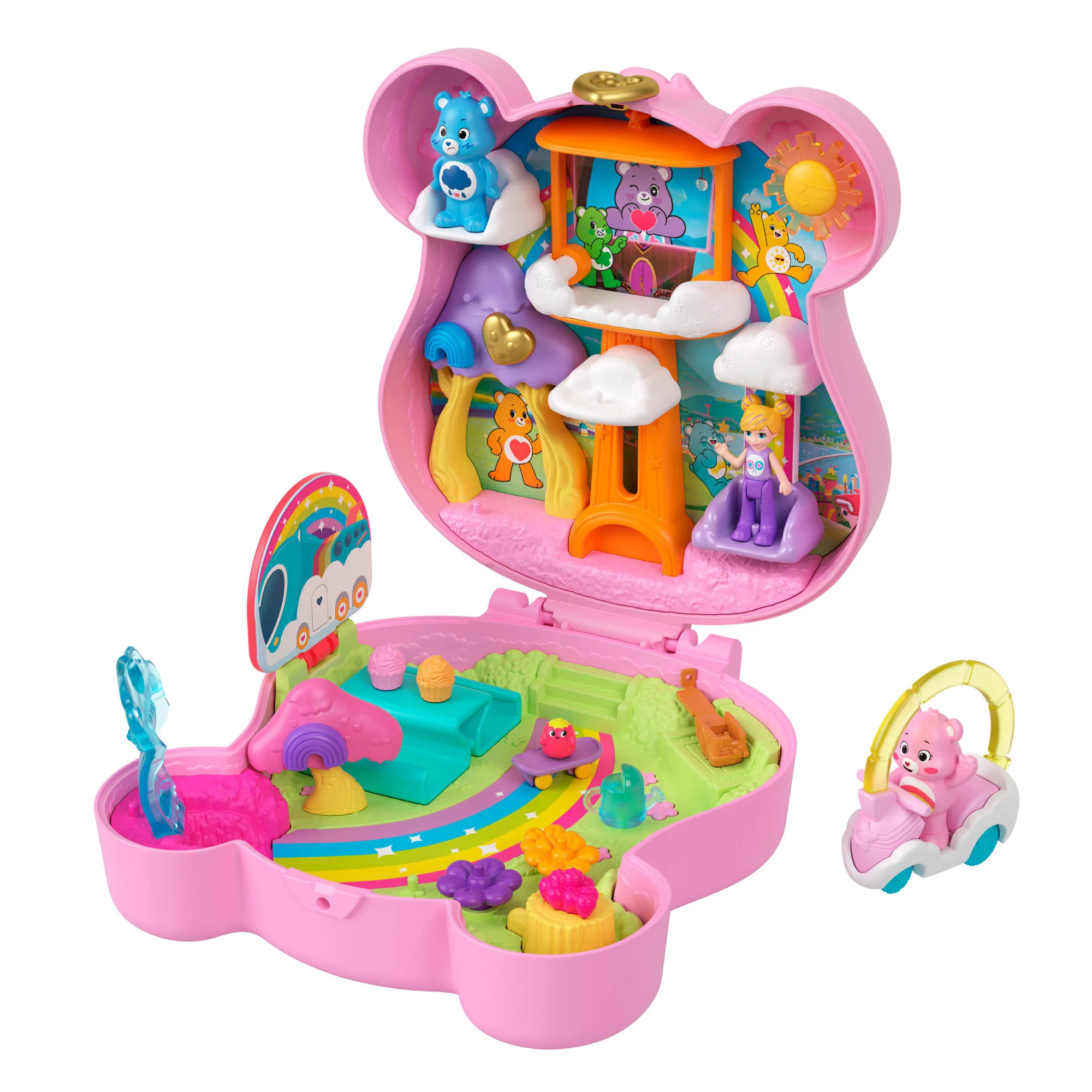 Polly Pocket X Care Bears Dolls & Playset With Toy Car And Themed Accessories, Compact Travel Toy - Image 5