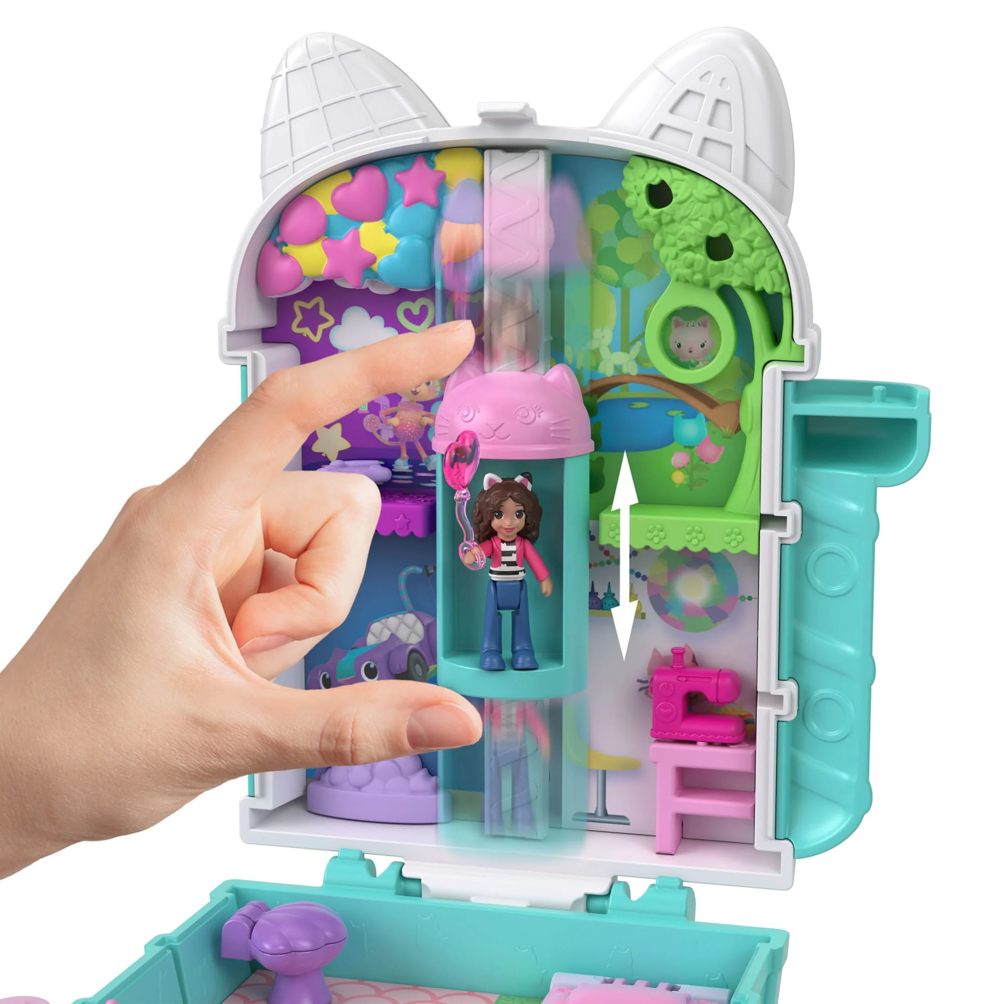 Polly Pocket Mini Bambole E Playset, La Casa Delle Bambole Di Gabby, Cofanetto Con 9 Accessori E Amici Gattini - Image 4