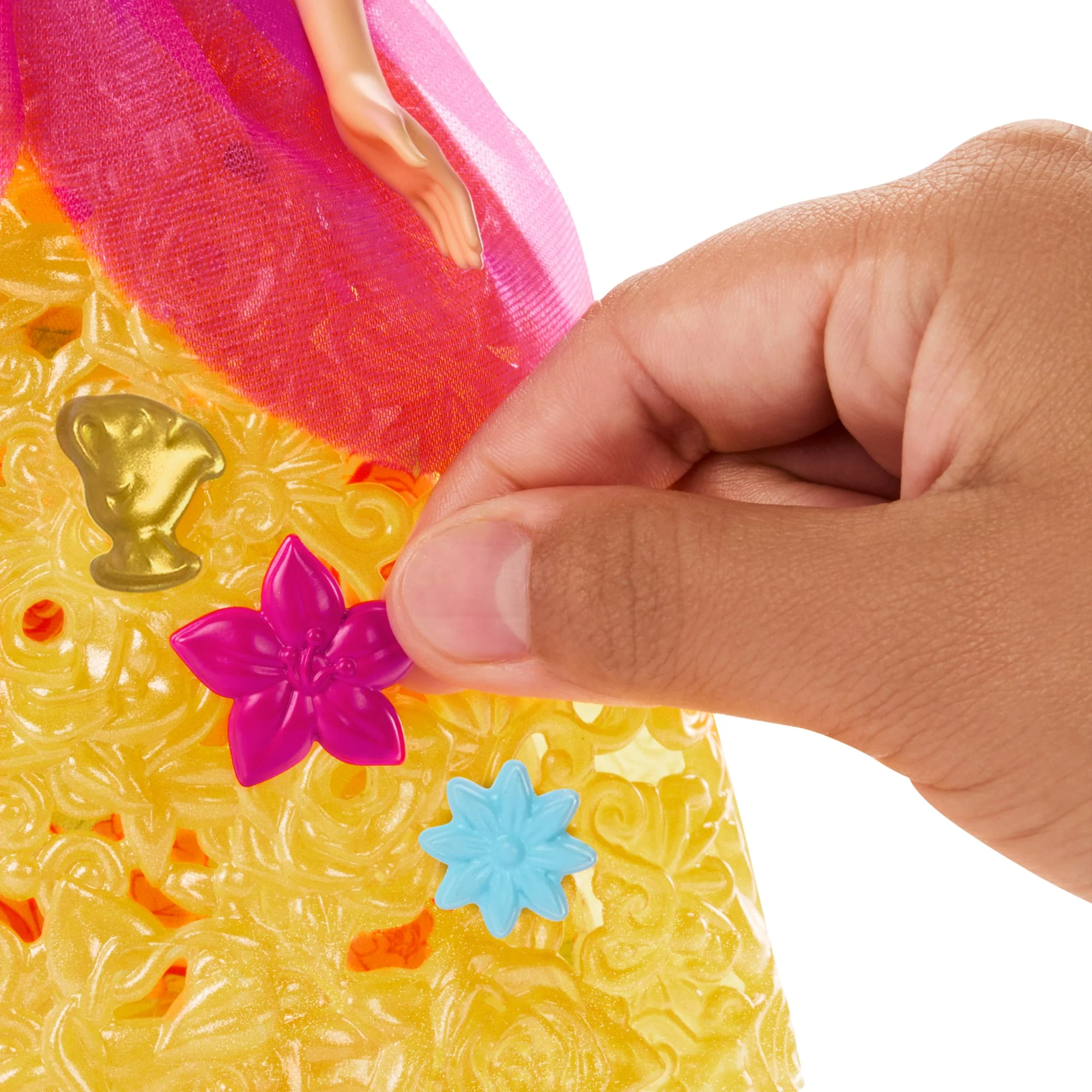 Disney Princesses - Poupée Belle Robe À Fleurs Avec 20 Breloques - Poupée - 3 Ans Et + - Image 4